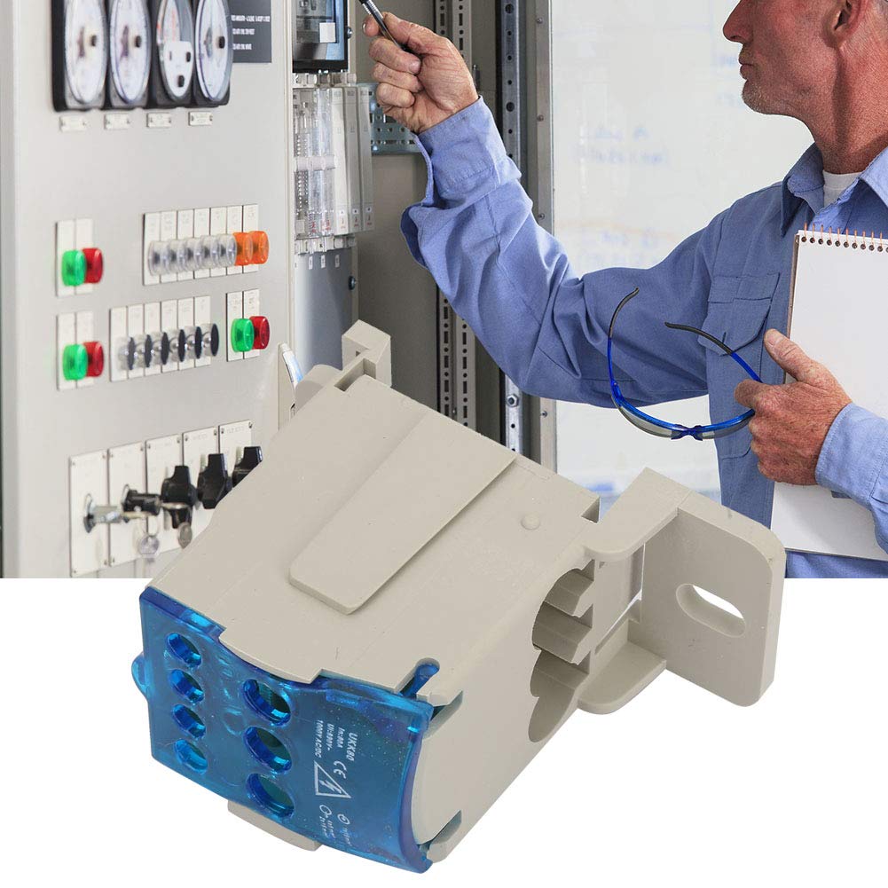 80A DIN Rail Electrical Distribution Box - Universal Power Junction Box with Wire Connector Block for Home & Industrial Wiring