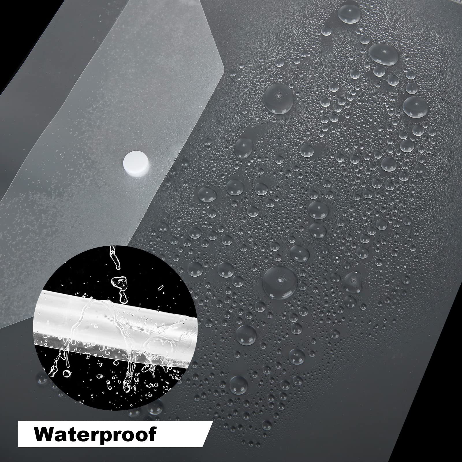 CYEAH 40PCS Clear Plastic Envelopes with Snap Closure - Waterproof A4 Size (9x12 Inch) Poly Envelopes for Documents, School & Office Supplies | Perfect for Organizing Papers, Receipts, and Important Files