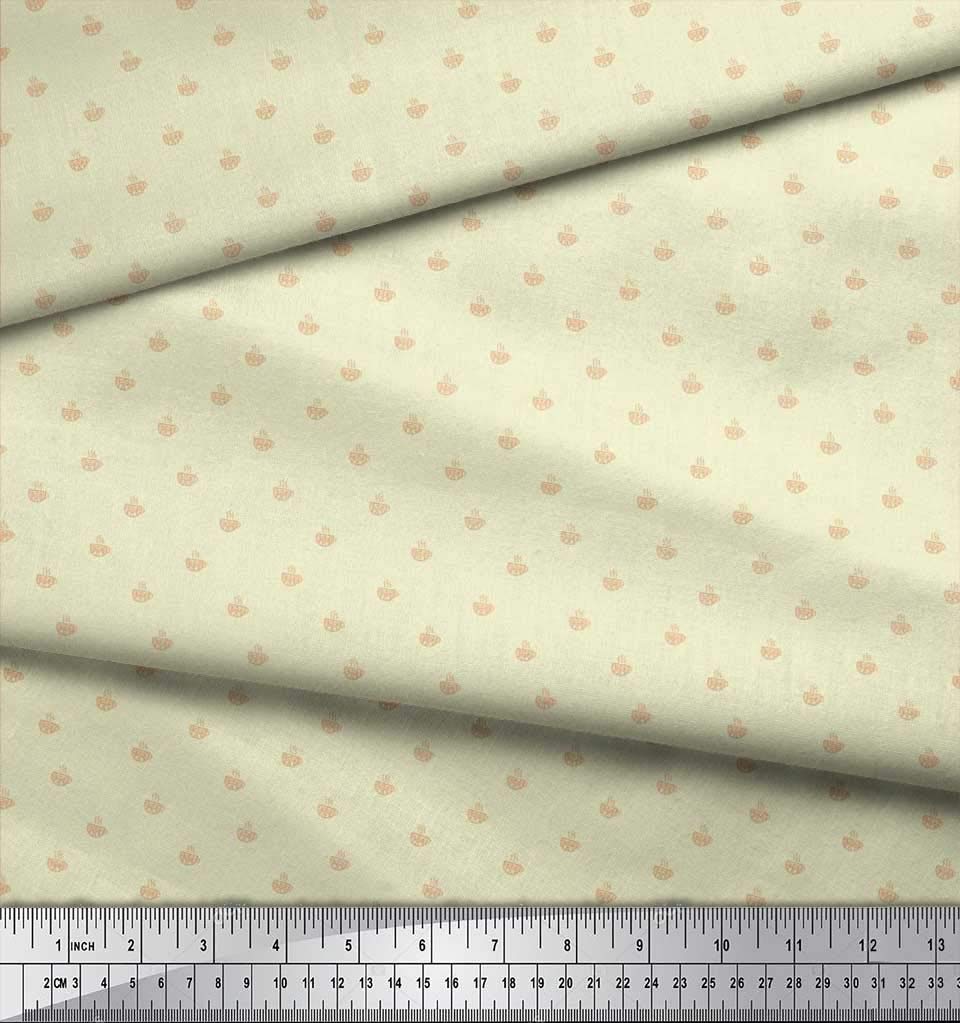 Soimoi Japanese Crepe Yellow Fabric by The Yard - 42 Inch Wide - Tea Cup Print Shirting Material for DIY Sewing, Dressmaking, and Home Decor - Perfect for Tea-Themed Curtains, Tablecloths, and Craft Projects