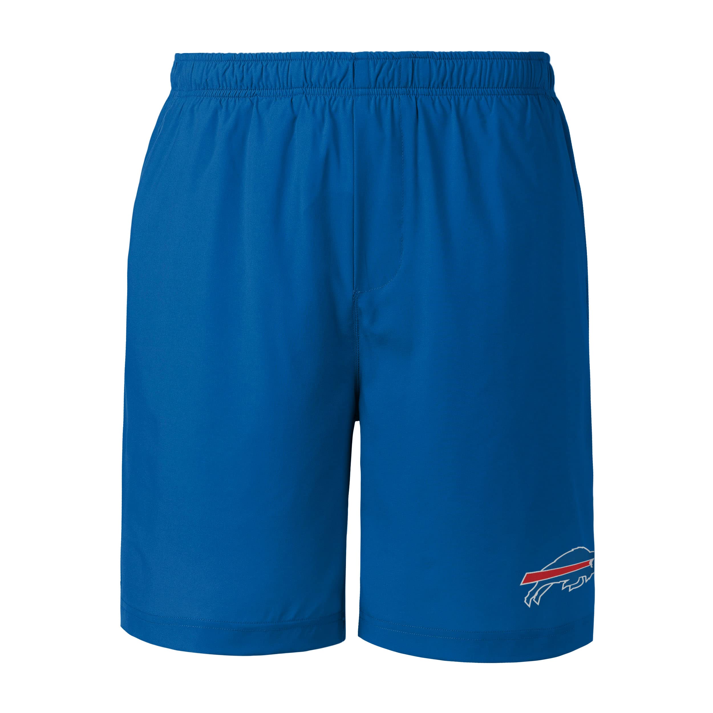 FOCO Buffalo Bills NFL Men's Solid Woven Athletic Shorts - Comfortable Breathable Casual Sports Shorts for Game Day, Workout, and Lounge Wear - Size S