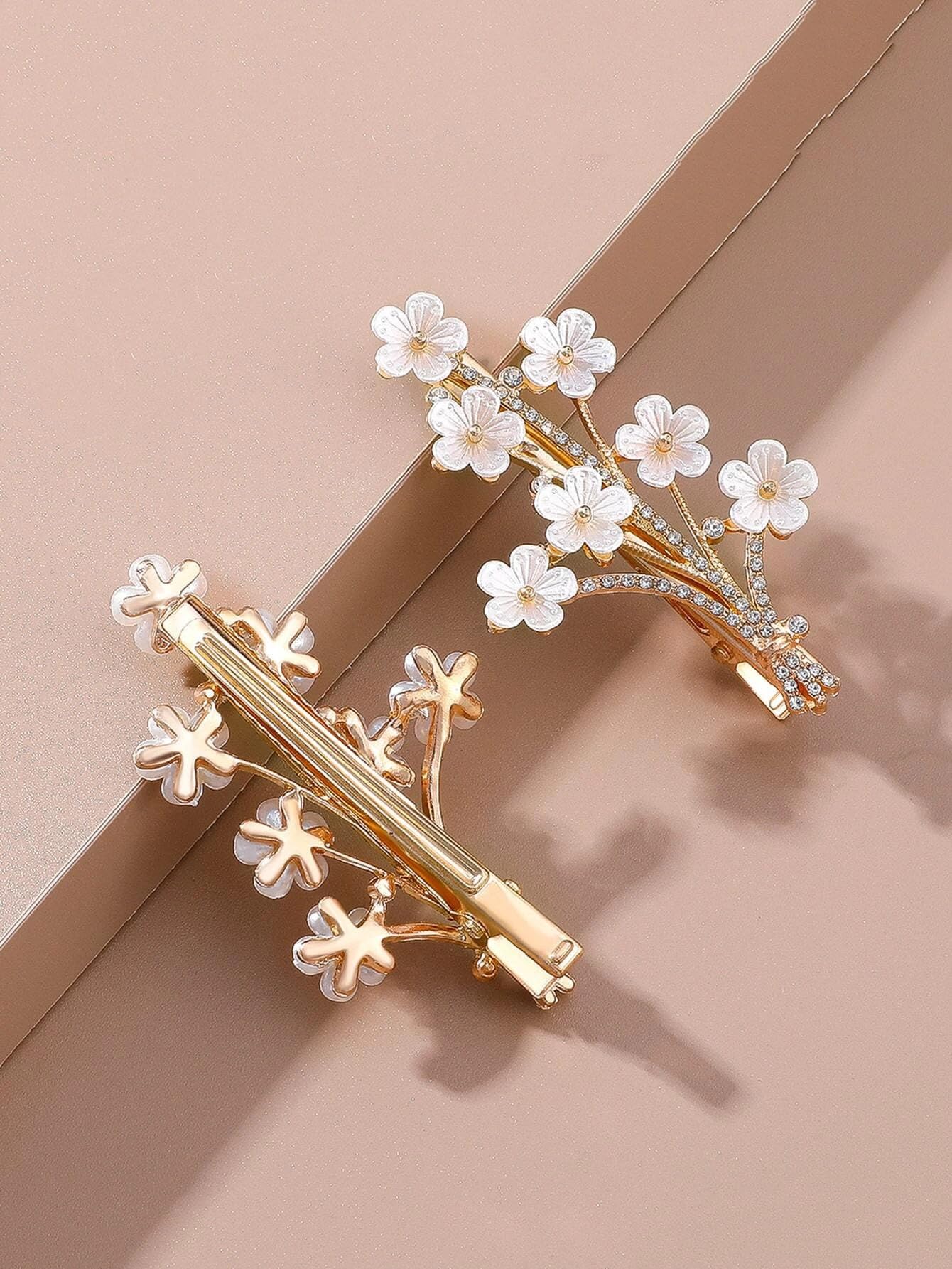 VSAKSH 2-Pack Rhinestone Crystal Hair Clips for Women - Wedding Bridal Hair Accessories, Hair Pins & Barrettes for Bride, Girls & Women - Perfect for Weddings, Prom, Parties & Special Occasions