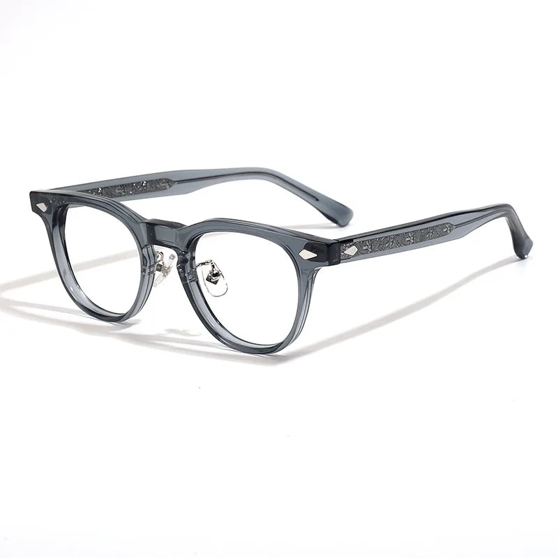 Stylish Unisex Black Acetate Eyeglasses - Round & Square Full Rim Frames for Men & Women | Perfect for Reading, Work, and Fashion Accessories