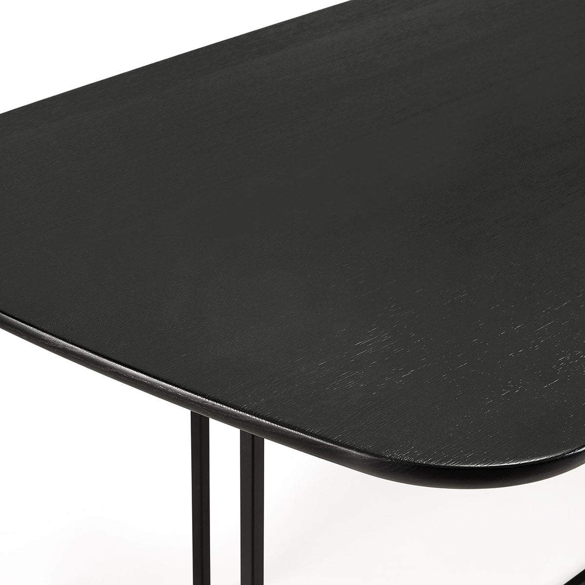 Oak Black Arc Dining Table - Modern Wooden Dining Table for Home & Kitchen - Perfect for Family Gatherings & Dinner Parties