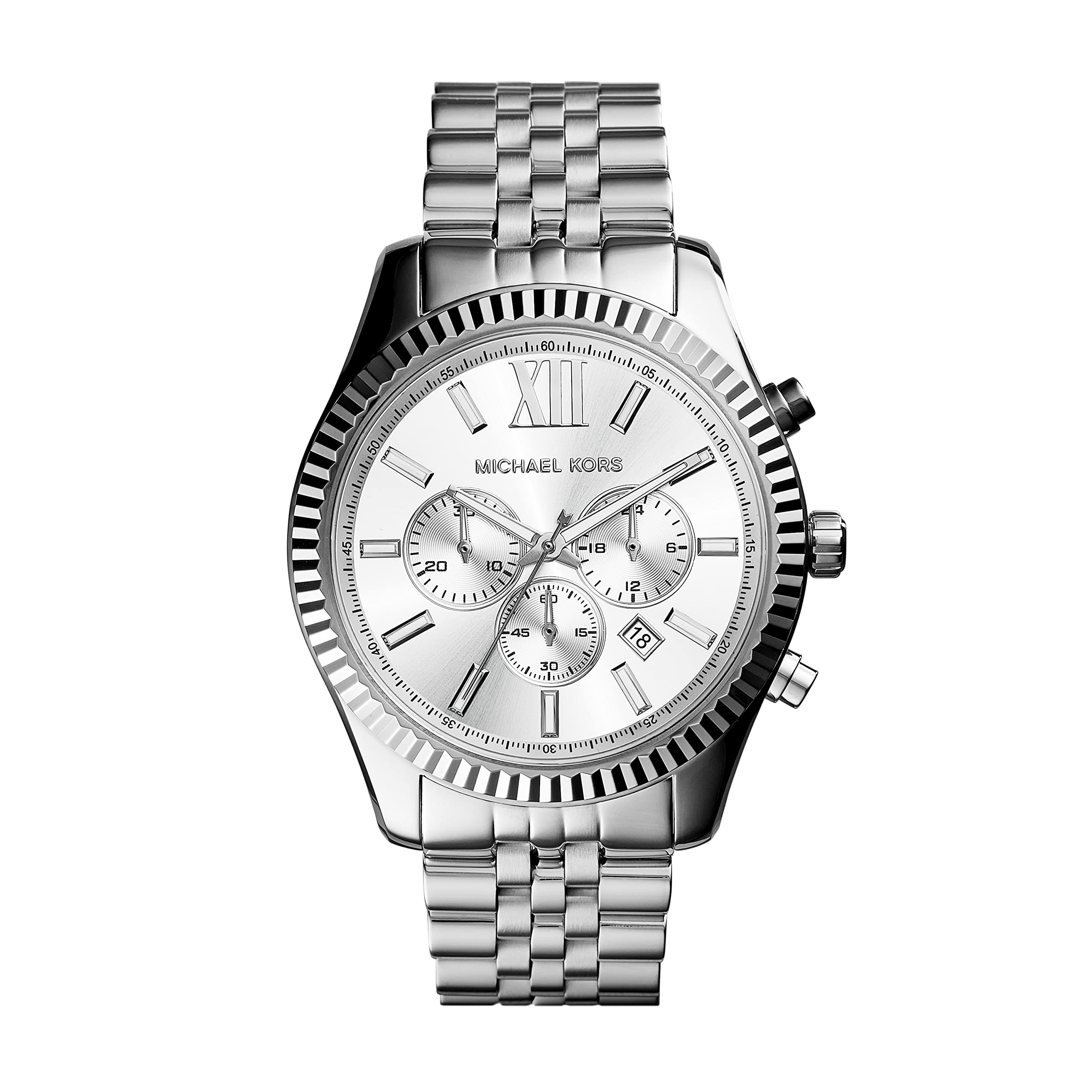 Michael Kors Lexington Chronograph Stainless Steel Watch for Men - Luxury Analog Quartz Wristwatch with Date Window, Water Resistant - Perfect for Business, Casual & Formal Occasions