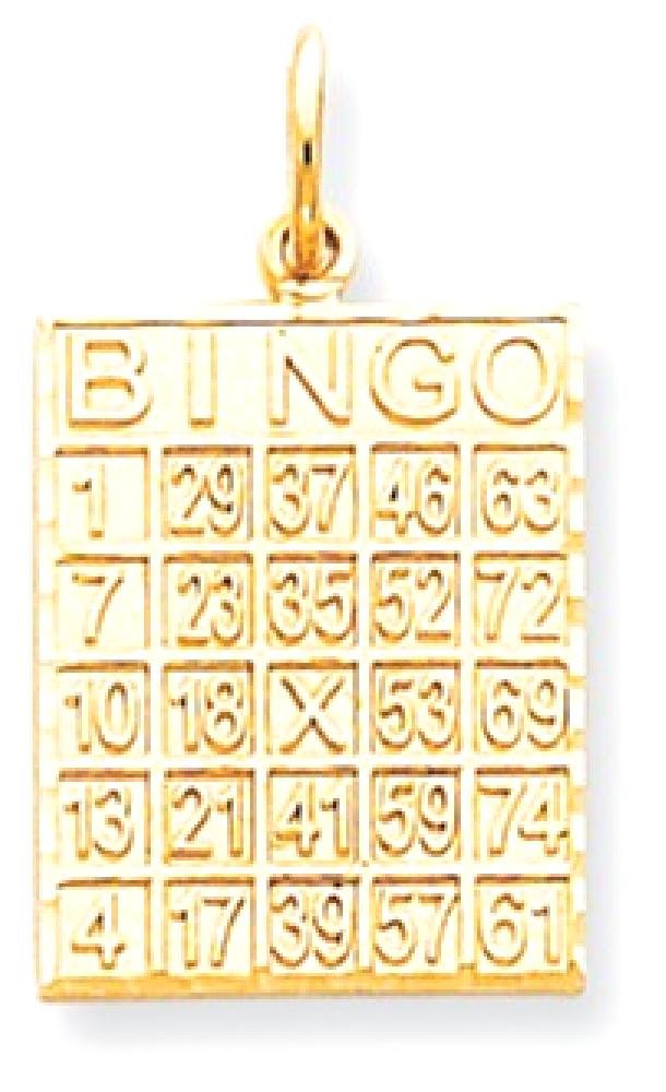 10K Solid Yellow Gold Bingo Playing Cards Pendant Necklace - Elegant Casino-Themed Jewelry for Women | Perfect for Parties, Gifts & Gambling Enthusiasts