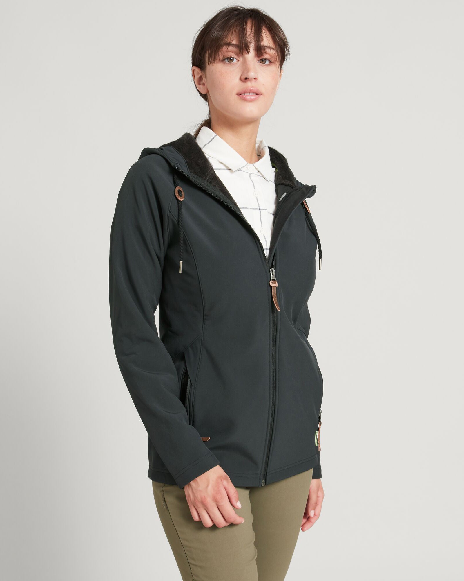 Malazan Women's Softshell Jacket - Lightweight Waterproof Windbreaker for Hiking, Running & Outdoor Activities - Black