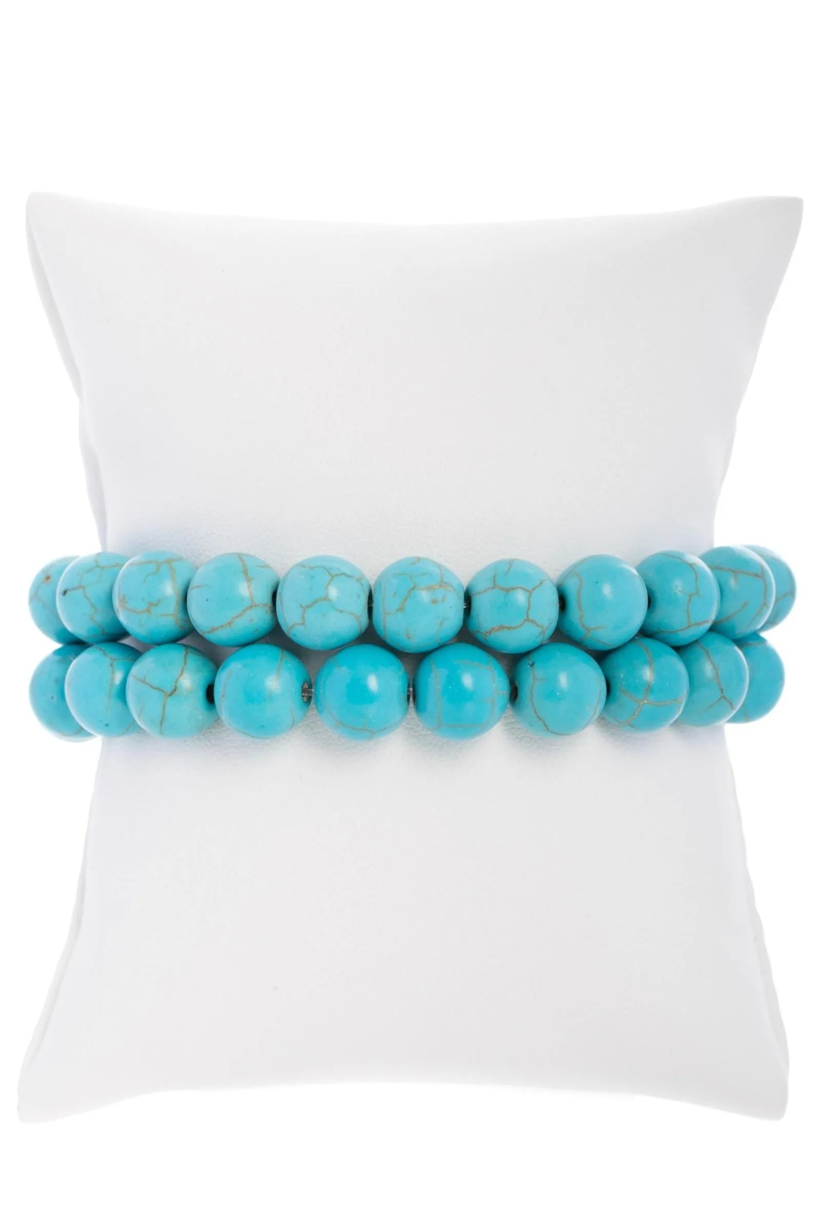 Pearl Stone Stretch Bracelet Set for Women - Natural Gemstone Beaded Elastic Bracelets - Boho Chic Jewelry for Everyday Wear, Yoga & Meditation