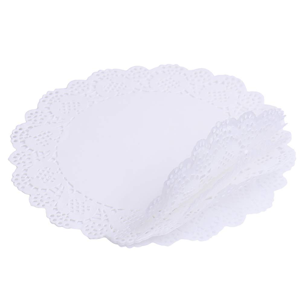 10 Inch White Lace Paper Doilies - Round Disposable Placemats for Wedding, Birthday Party, Cake & Dessert Display - Elegant Tableware Food Decoration (Pack of 100) - Perfect for Tea Parties, Buffet Tables and Holiday Celebrations