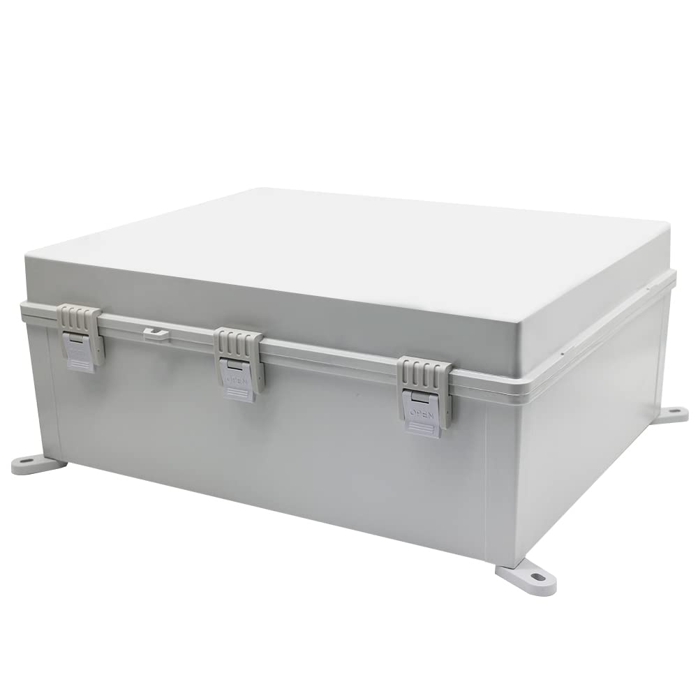 19.69 x 15.75 x 7.87 Inch Large Waterproof Outdoor Electrical Junction Box - Heavy Duty Plastic Enclosure with Cover for Electronics | Dustproof & Weatherproof Housing for Industrial, Solar Panel & Home Electrical Projects
