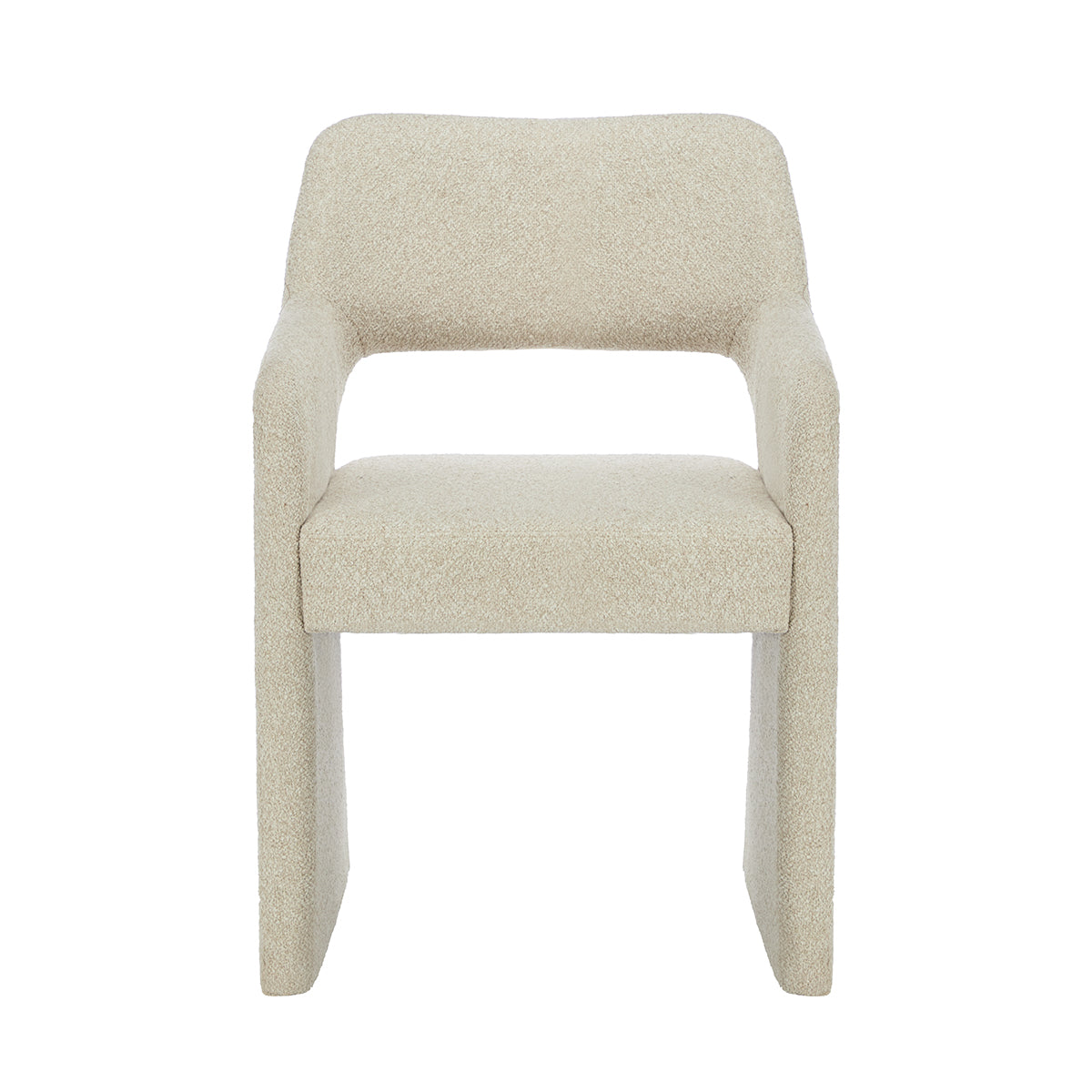 Amelia Boucle Dining Arm Chair - Upholstered Accent Chair for Kitchen, Dining Room & Office - Modern Comfortable Seat with Soft Fabric & Sturdy Frame