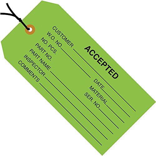 Aviditi G20022 13 Point Cardstock Pre-Strung Inventory Tags - 4.75