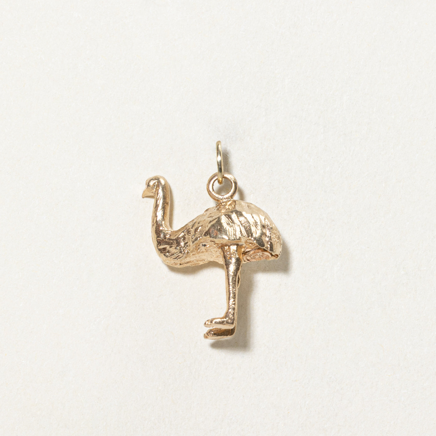 9K Yellow Gold Ostrich Charm Pendant - Elegant Animal Jewelry for Necklace, Bracelet & Gift Giving - Perfect for Birthdays, Anniversaries and Special Occasions