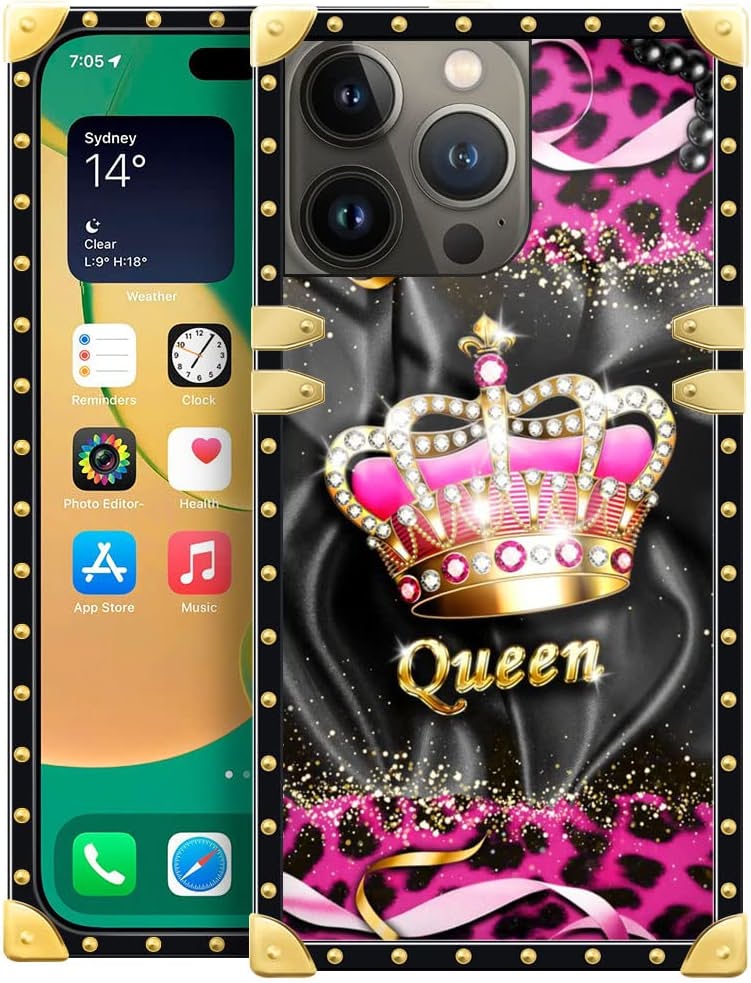 Premium Leopard Crown iPhone 14 Plus Case Cover - 6.7 Inch Shockproof Protective Phone Case for Women & Men | Perfect for Everyday Use, Travel & Outdoor Activities