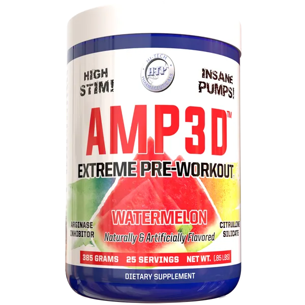 Hi-Tech Pharmaceuticals AMP3D - Premium Pre-Workout Supplement for Energy & Muscle Growth | Ideal for Gym, Bodybuilding & Fitness Training