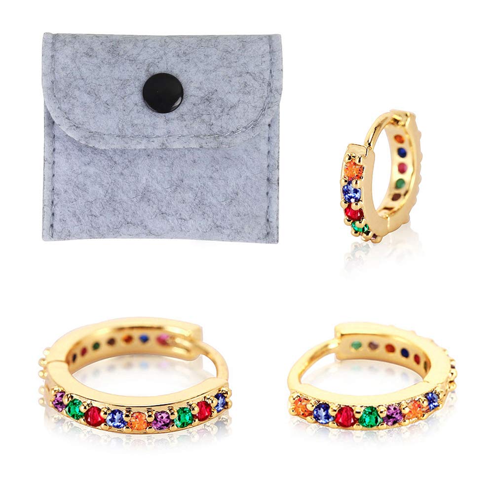 20G Surgical Steel Cartilage Hoop Earrings - Hypoallergenic Helix & Tragus Piercing Jewelry with Cubic Zirconia - Small Endless Hoops for Women & Girls (6mm/8mm/10mm) - Perfect for Daily Wear, Parties & Gifts