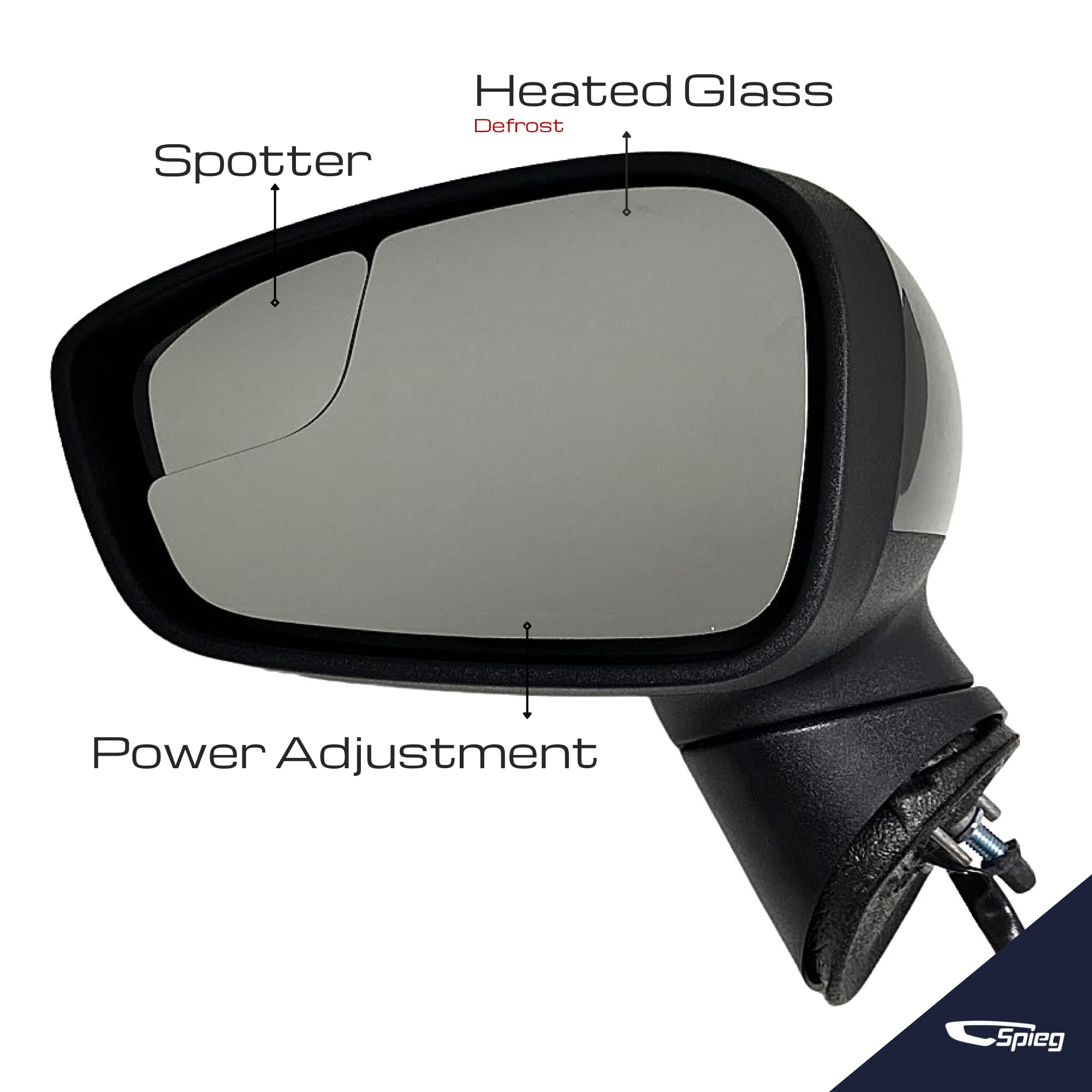 2011-2019 Ford Fiesta Driver Side Mirror Replacement - Left Power Adjustable Heated Manual Folding Mirror with Turn Signal & Spotter Glass (6-Pin Connector, Paint to Match) - Perfect for Parking Assistance & Blind Spot Visibility