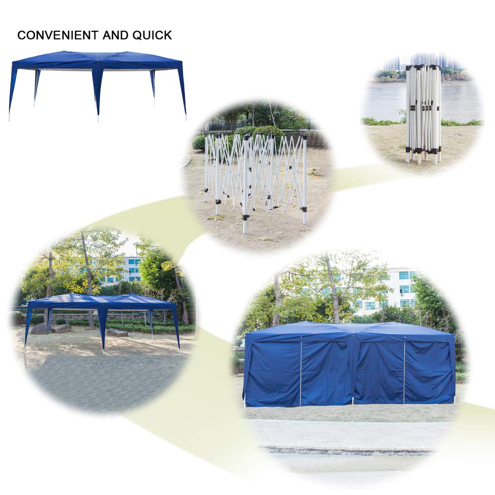 10x20 Canopy Tent - Waterproof & UV Coated Outdoor Party Tent with Wheeled Carry Bag - Perfect for Beach, Patio, Backyard Events and Camping