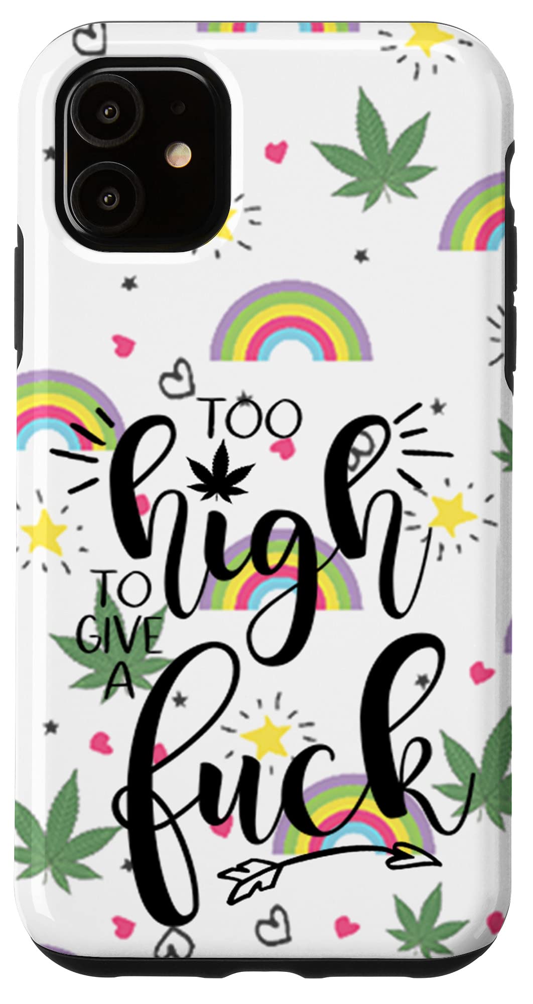 iPhone 11 Case for Women - Cute Weed Leaf Design - Perfect for Stoners & Marijuana Lovers - Durable Protective Phone Cover for 420 Enthusiasts, Pot Smokers & Cannabis Fans - Great Gift for 420 Parties & Festivals