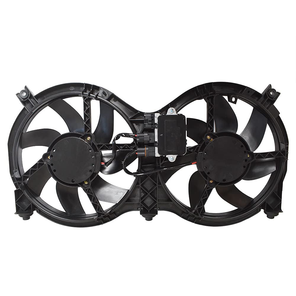 High-Performance Dual Radiator Fan with Control Module - Compatible with 2013-2018 Nissan Pathfinder, 2014-2018 Infiniti QX60, 2013 Infiniti JX35 (Part #621-586, 621586, 214813JA2E, NI3115149) - Perfect for Engine Cooling & Overheating Prevention