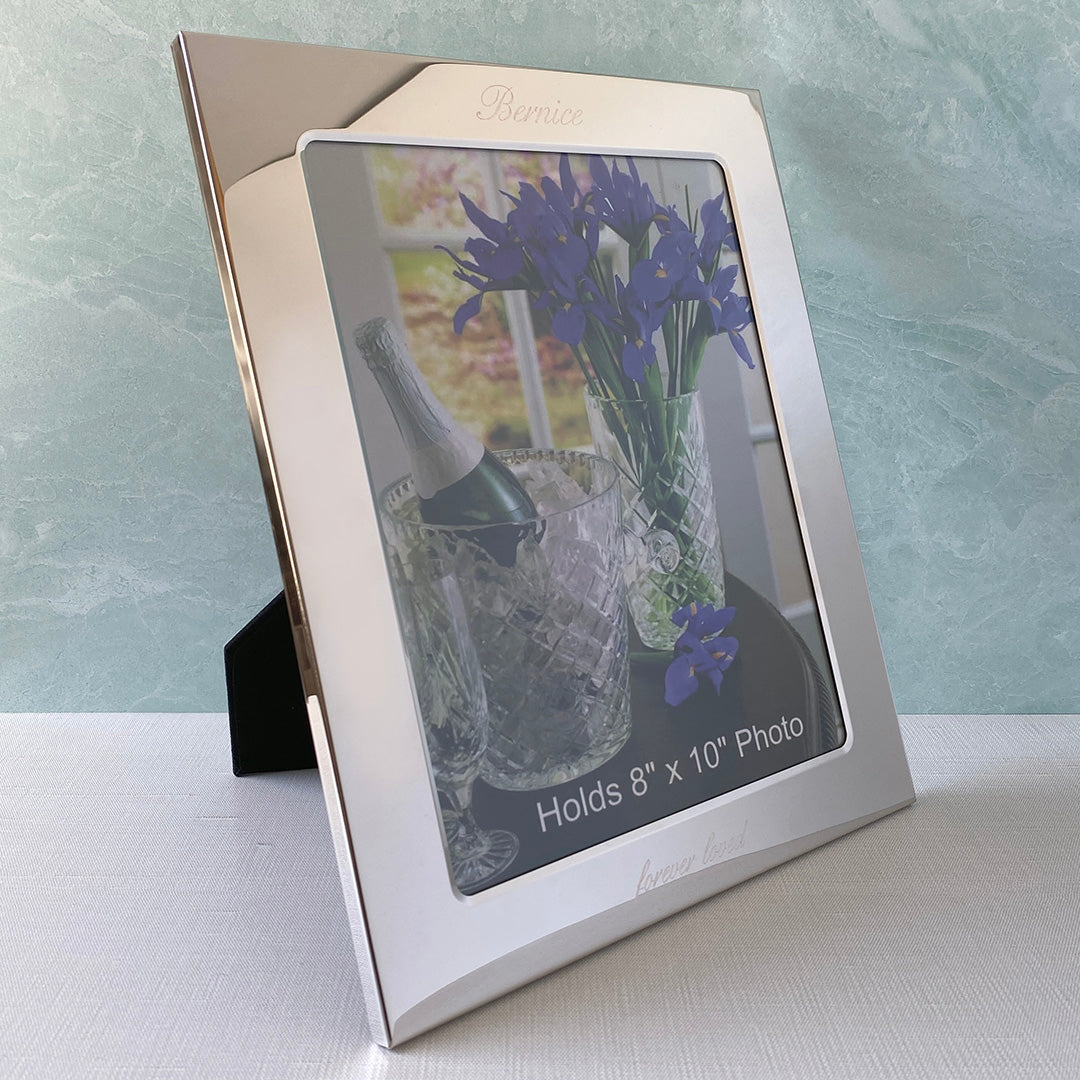 Elegant Silver Plated 8x10 Picture Frame for Wedding Photos, Home Decor & Gift Giving - Perfect for Displaying Cherished Memories