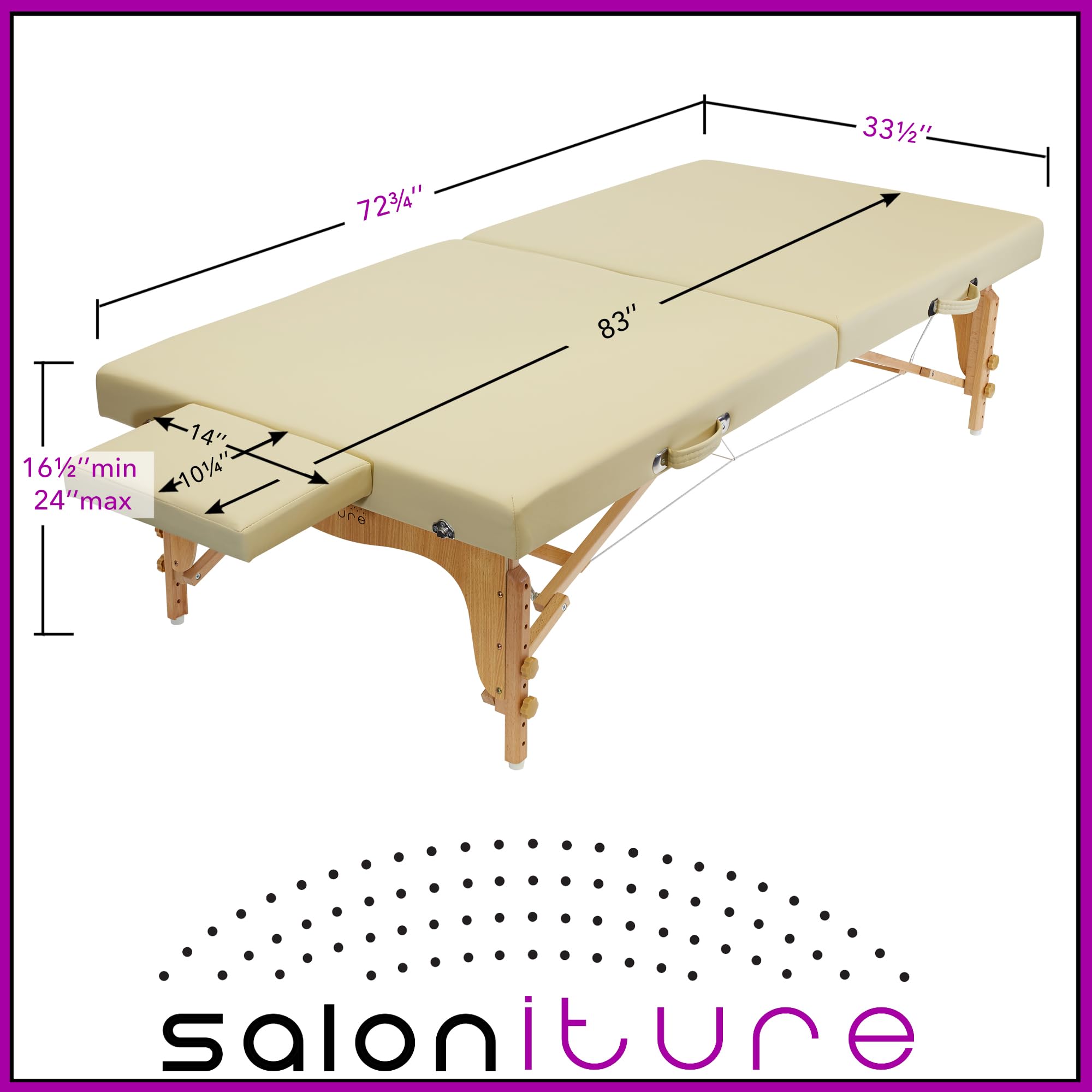 Portable Physical Therapy Massage Table - Adjustable Low Profile Stretching Treatment Mat Platform for Chiropractors & Therapists - Cream - Perfect for Home Use, Clinic Sessions & Professional Treatments