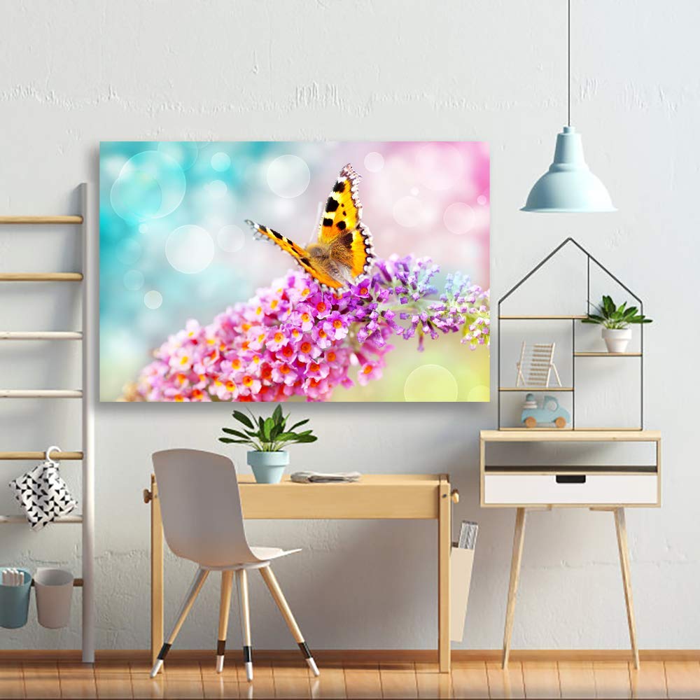 Wall26 Canvas Wall Art - Stunning Butterfly Giclee Painting for Bedroom, Living Room, Office & Home Decor - 16x24 Inches - Perfect for Modern & Contemporary Spaces