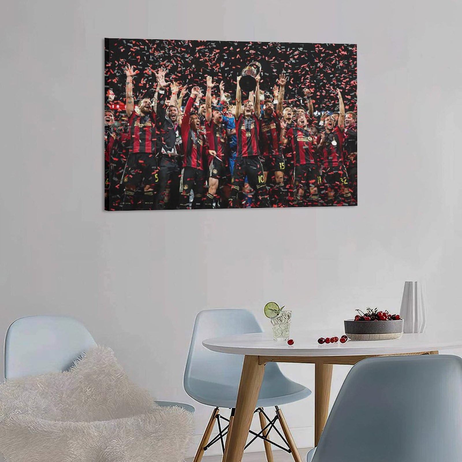 Atlanta United 2018 MLS Cup Championship Poster - 24x36 Inch (60x90cm) Canvas Wall Art Print for Sports Fans, Home & Office Decor, Bedroom Aesthetics, Man Cave & Game Room Decorations - Perfect Soccer Gift for Fans