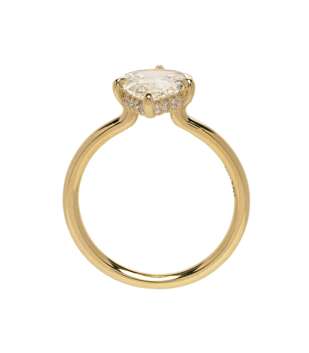 Billie Champagne Pear Diamond Engagement Ring 1.61 Carats - Elegant Wedding Jewelry for Proposals, Anniversaries & Special Occasions