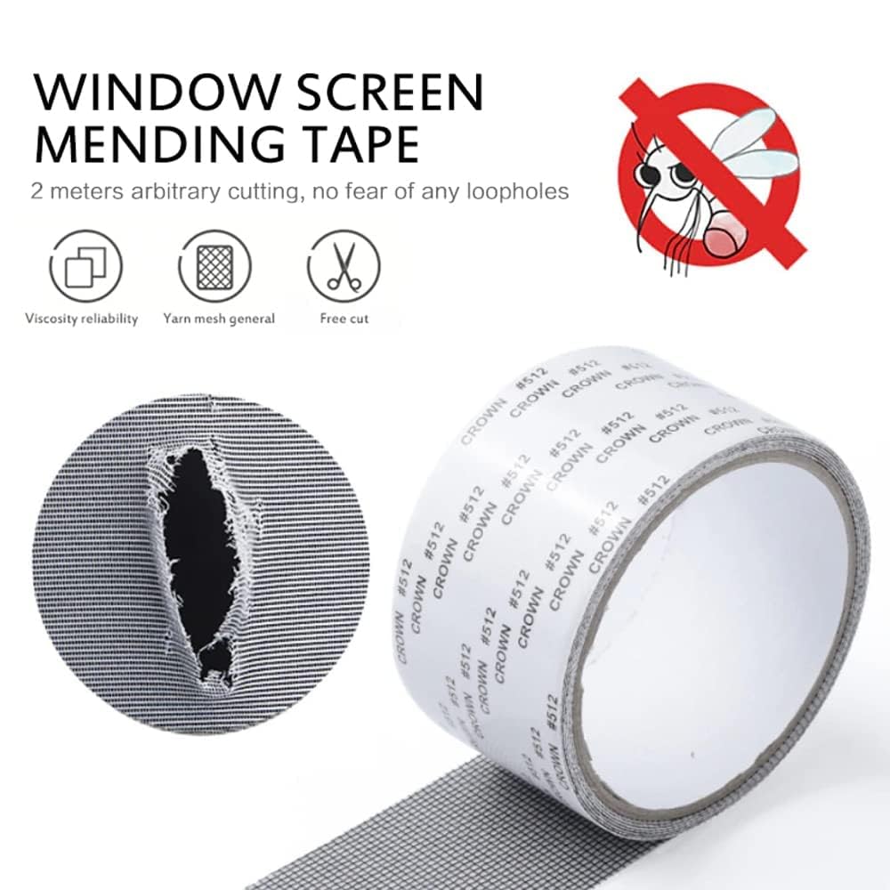 SHUTTLE ART Window Screen Repair Tape - Strong Adhesive & Waterproof Mesh Patch for Door & Window Screens - Fix Tears & Holes in Mosquito Nets - Perfect for Home, RV, and Outdoor Screen Repair