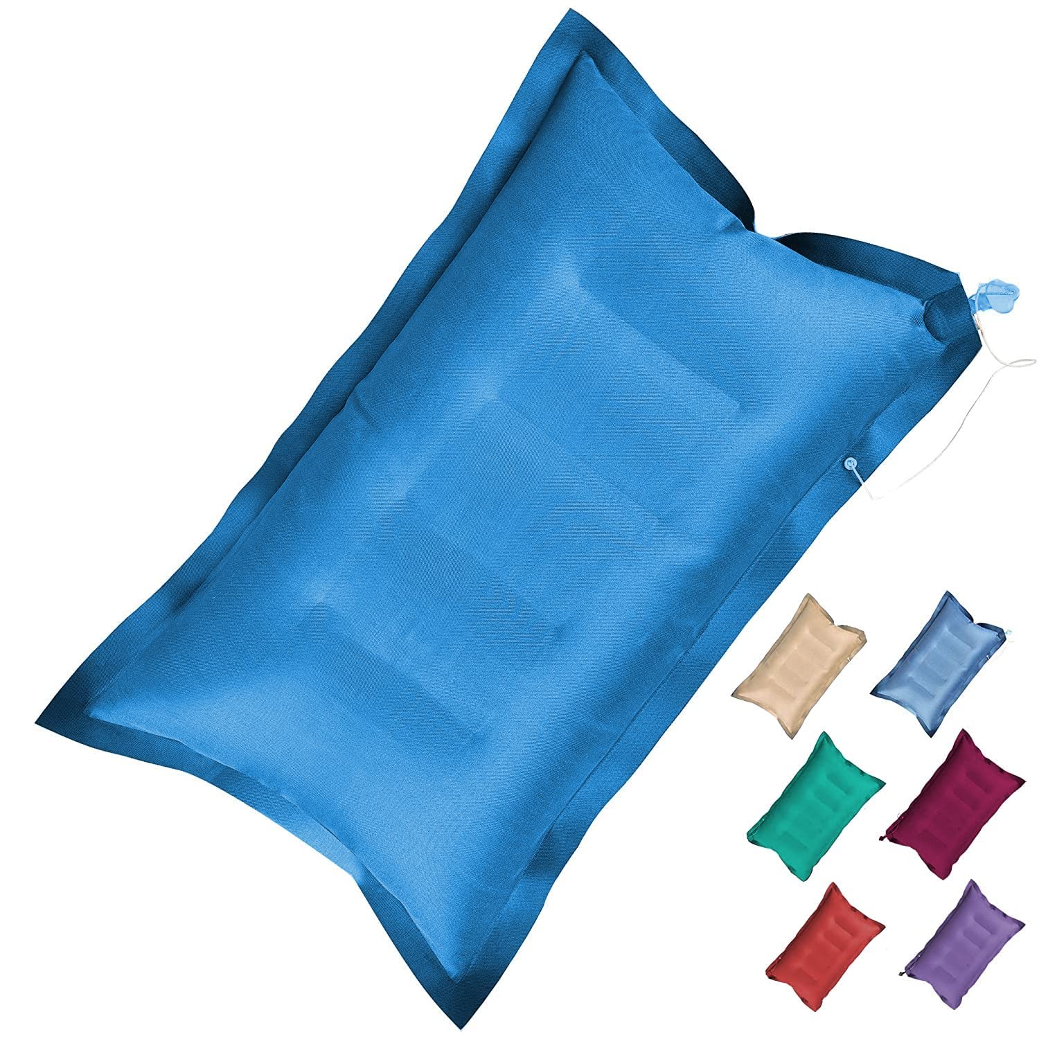 RAV 3-Pack Inflatable Travel Pillow - Ultra Soft & Comfortable Air Cushion Sleeping Bag Pillow for Backpacking, Camping, Airplane & Car Travel (Multi-Color) | Perfect for Hiking, Road Trips & Long Flights