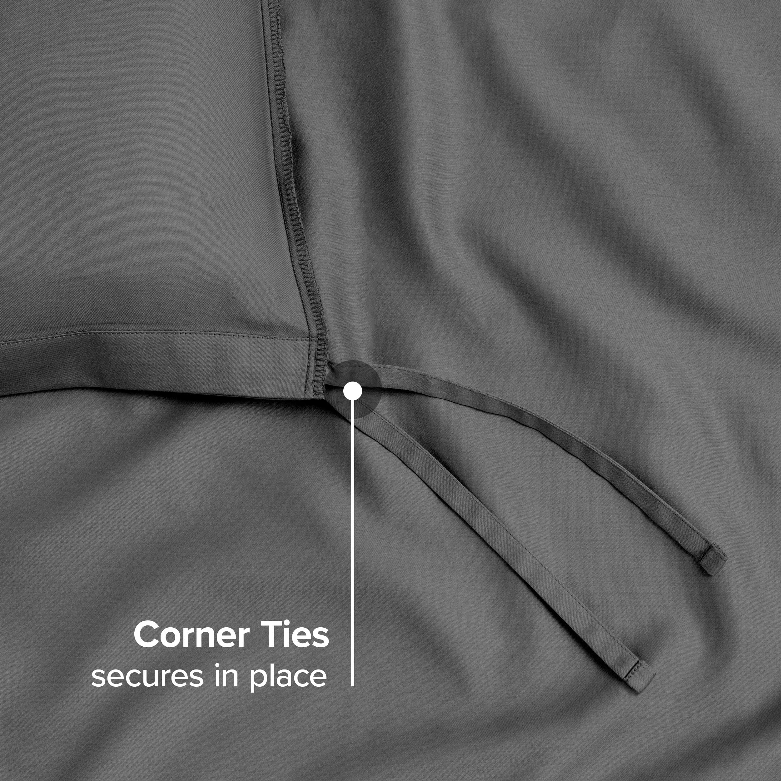 Bare Home 100% Organic Cotton Sateen Duvet Cover Set - Full/Queen Size Bedding - Soft & Luxurious Sateen Weave - Breathable & Hypoallergenic - Grey Duvet Cover for Master Bedroom or Guest Room - Perfect for All Seasons Comfort