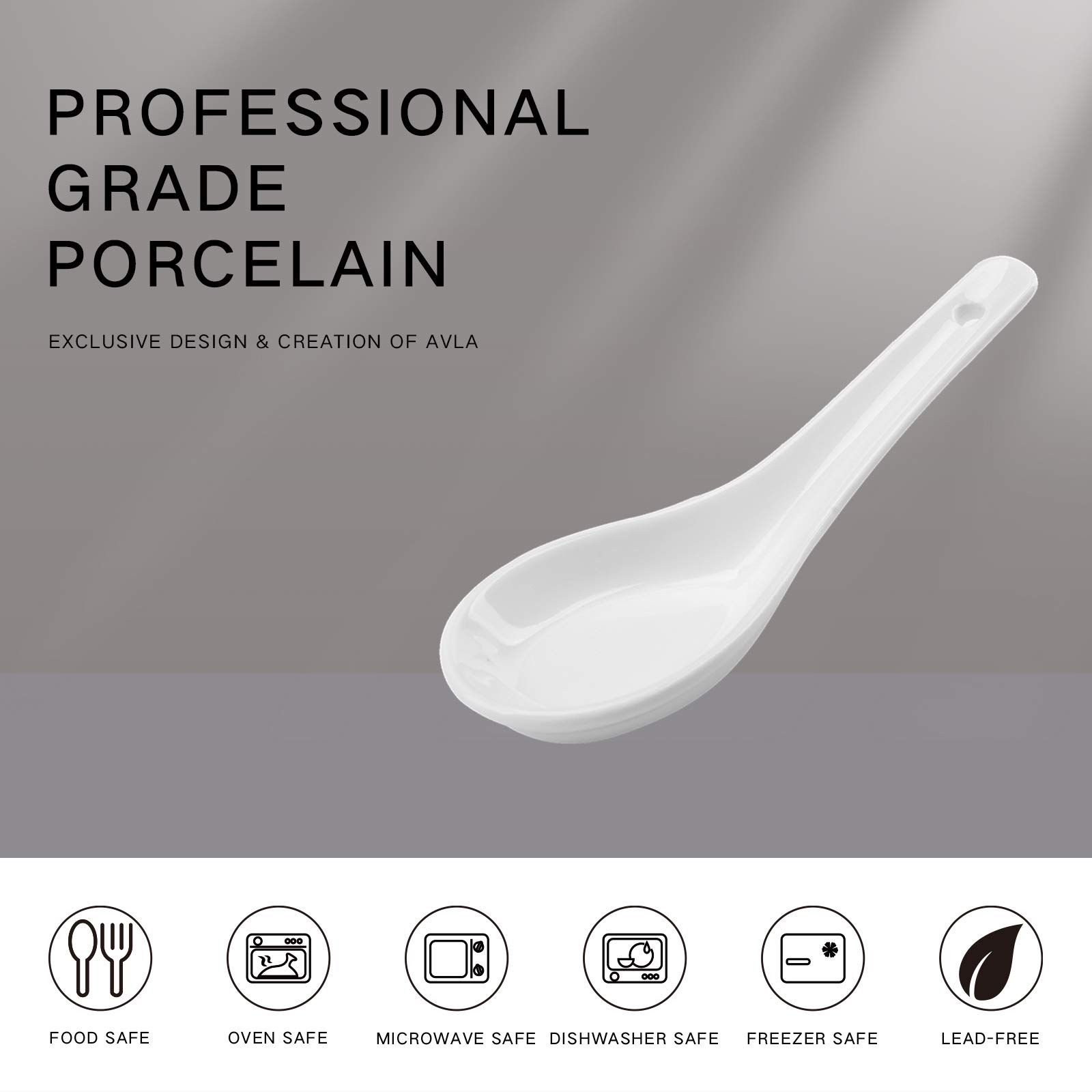 Yopay 24-Pack Ceramic Asian Soup Spoons - 5 Inch White Porcelain Ramen Spoons for Adults & Kids - Perfect for Dessert, Appetizers, Wonton, Dumpling, Miso Pho & Macaron - Dishwasher & Oven Safe - Ideal for Asian Cuisine, Family Dinners & Restaurant Use