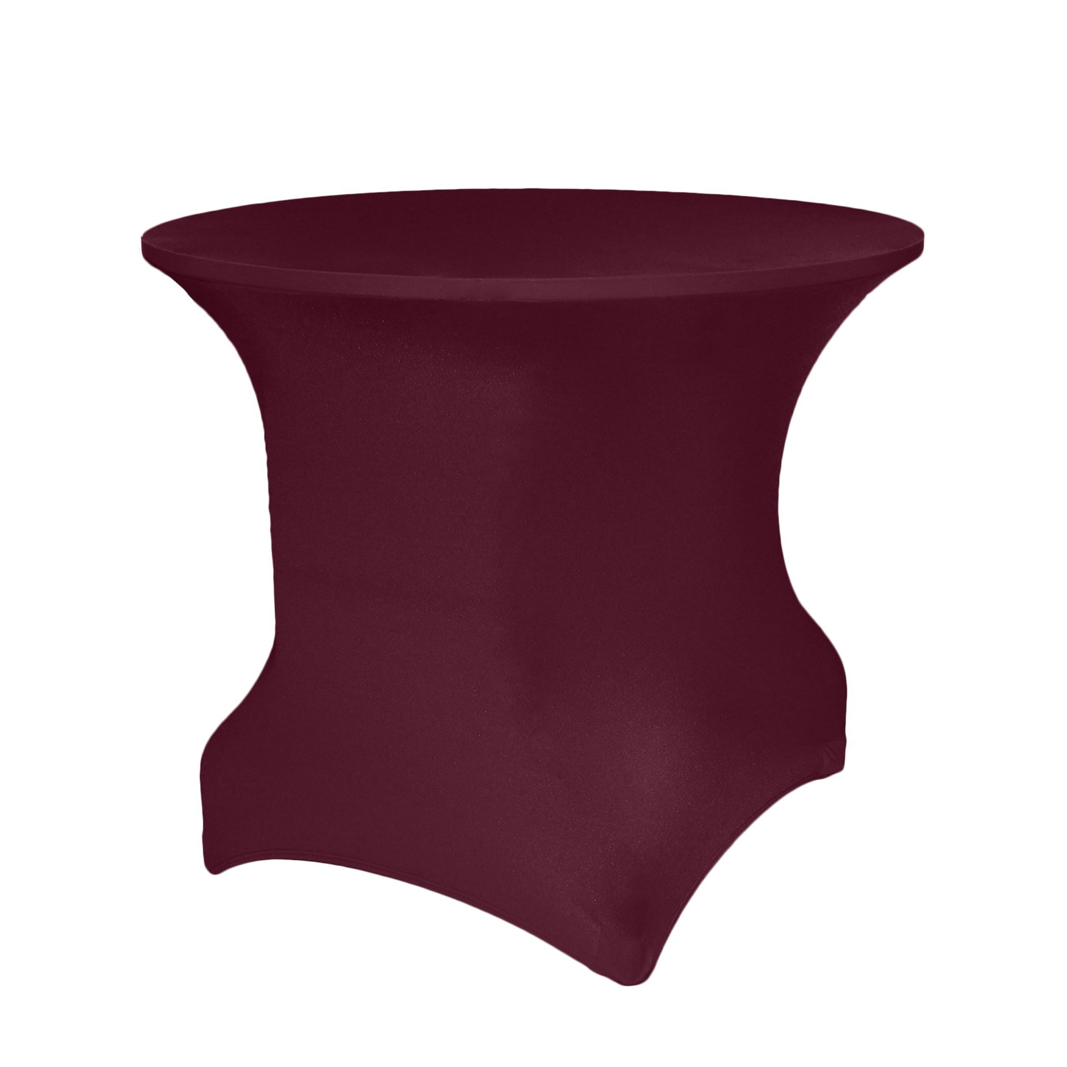 Premium 2-Pack Stretch Spandex Round Tablecloth - Fits 30 to 36 Inch Tables, Burgundy Red - Perfect for Weddings, Banquets, and Home Decor