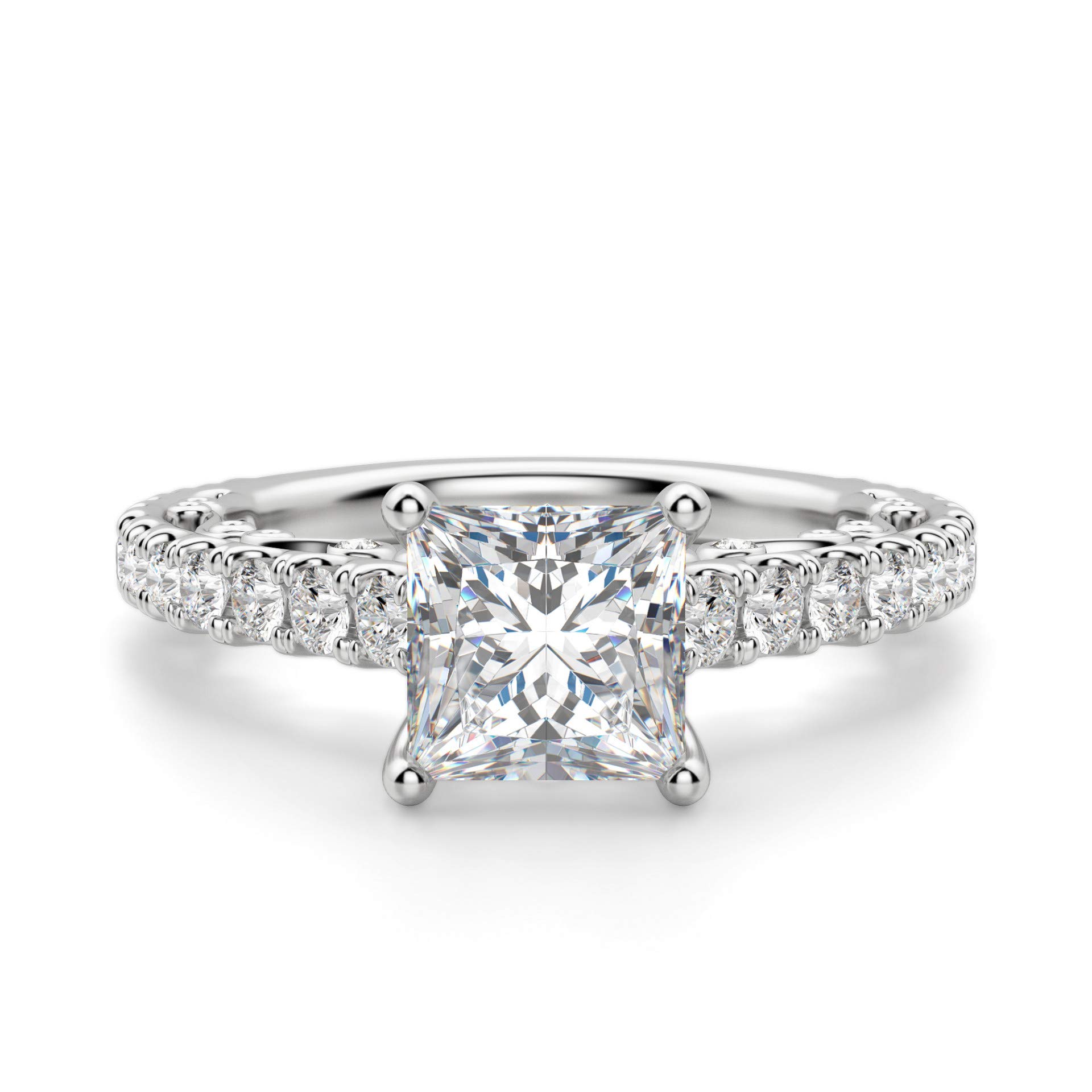 2.01 CT Princess Cut Colorless Moissanite Engagement Ring - Wedding Bridal Ring Set with Halo Accent, Vintage Antique Style in Gold/Silver - Diamond Alternative for Anniversary, Proposal & Promise - Perfect for Romantic Occasions & Special Moments