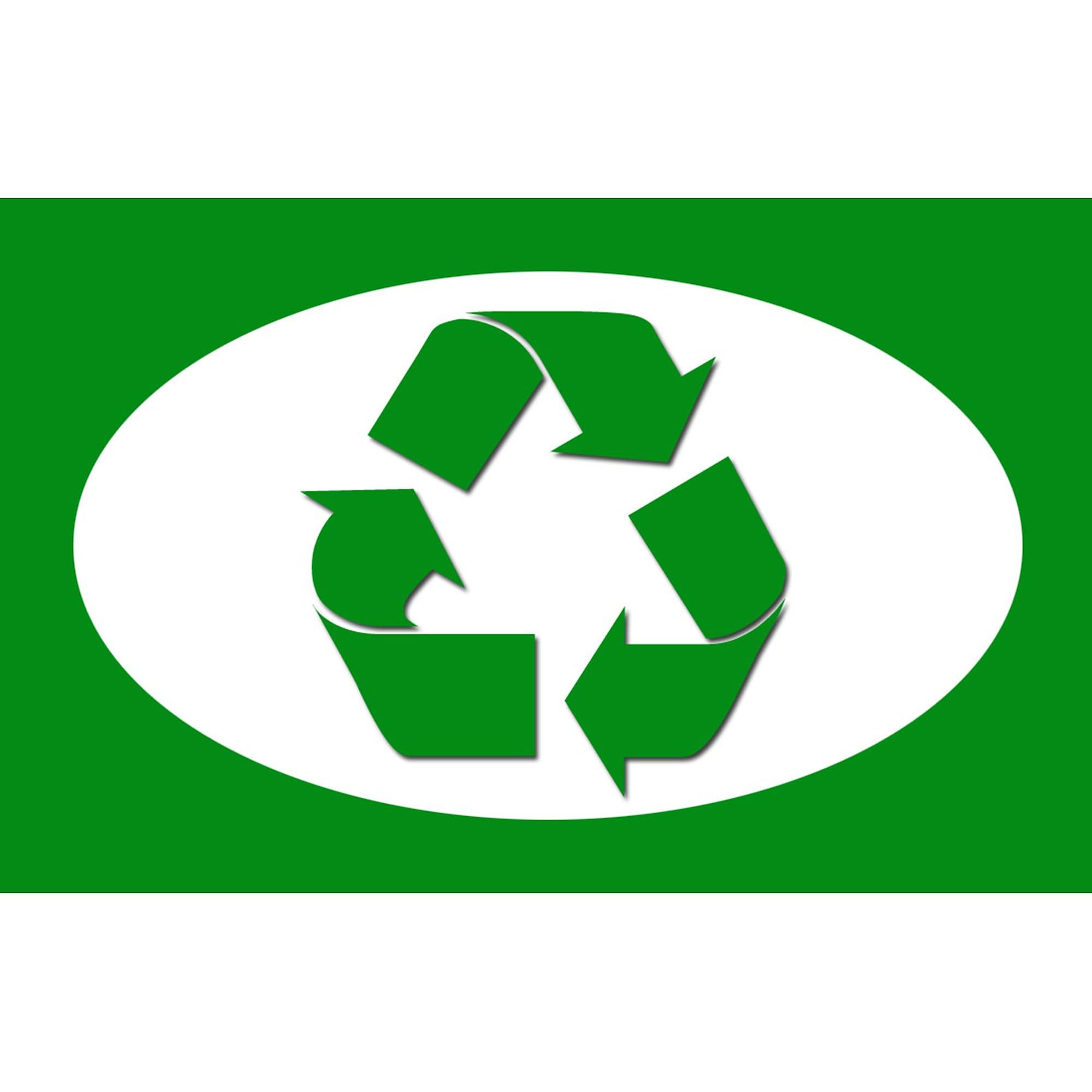 Eco-Friendly Recycle Oval Sticker for Cars & Bumpers - Outdoor Use