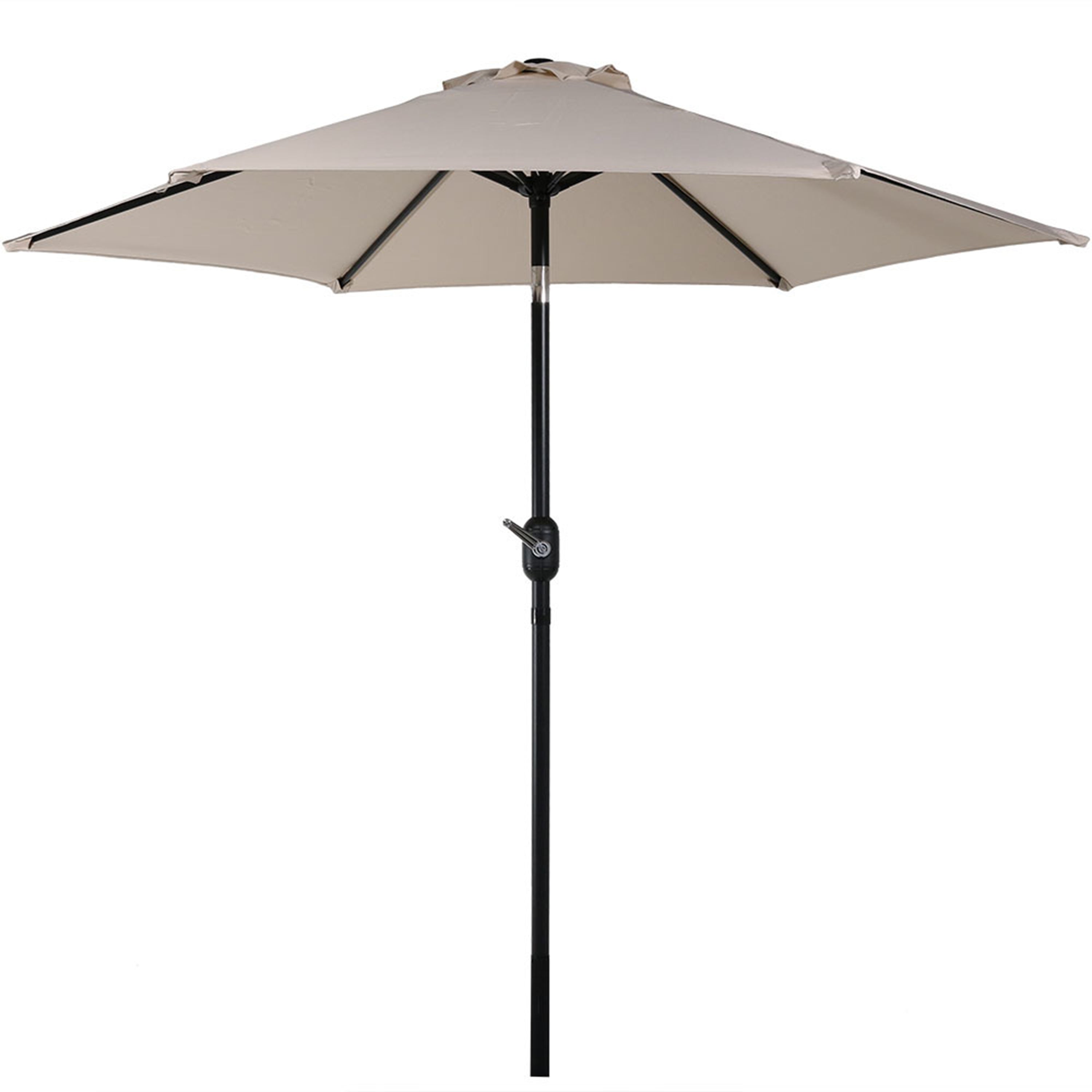 Sunnydaze 7.5 Foot Aluminum Outdoor Patio Umbrella with Tilt & Crank - Perfect for Backyard, Poolside, and Garden Shade