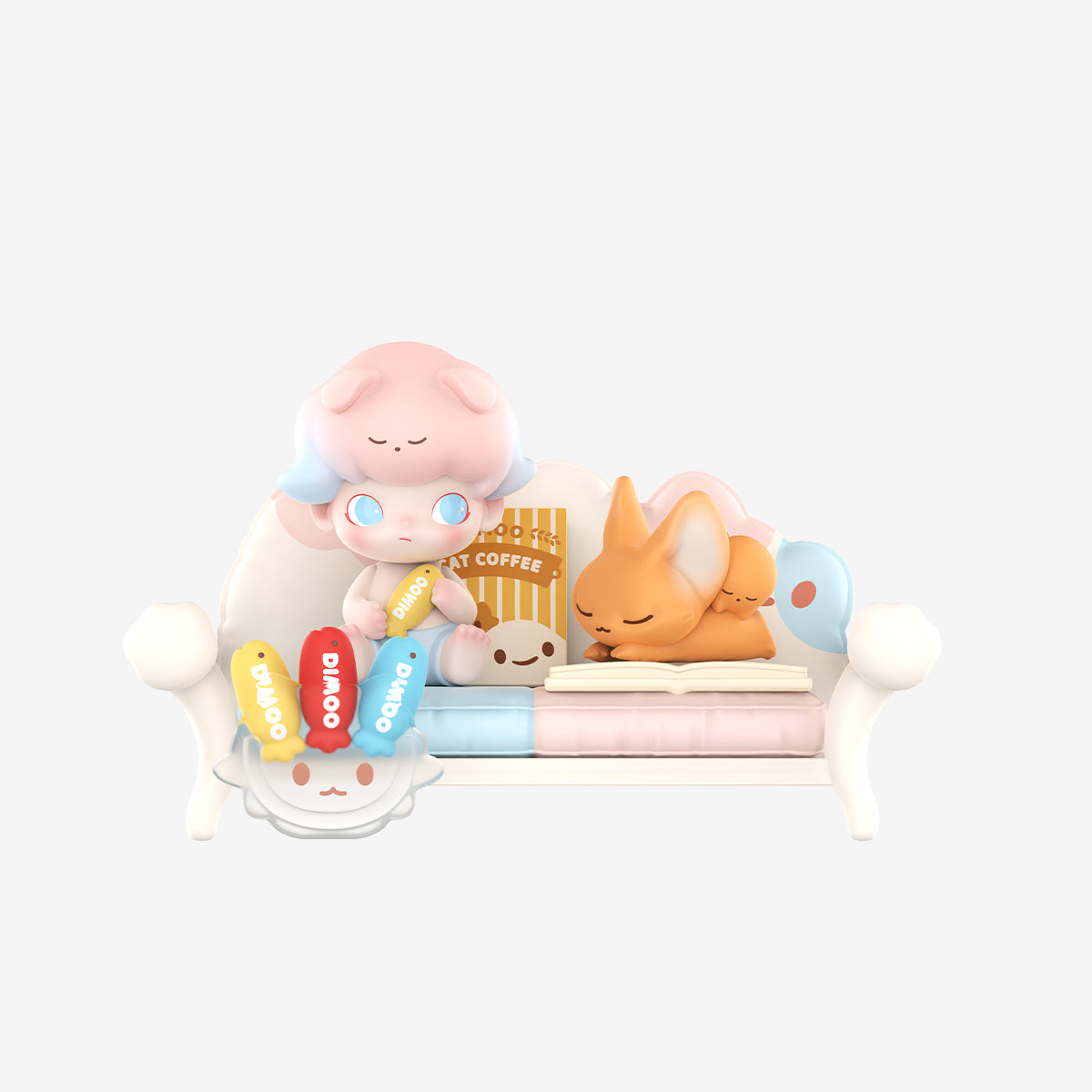 Dimoo Cat Paradise Series Collectible Figure - Cute Cat-Themed Prop for Home Decor, Shelf Display & Anime Collections