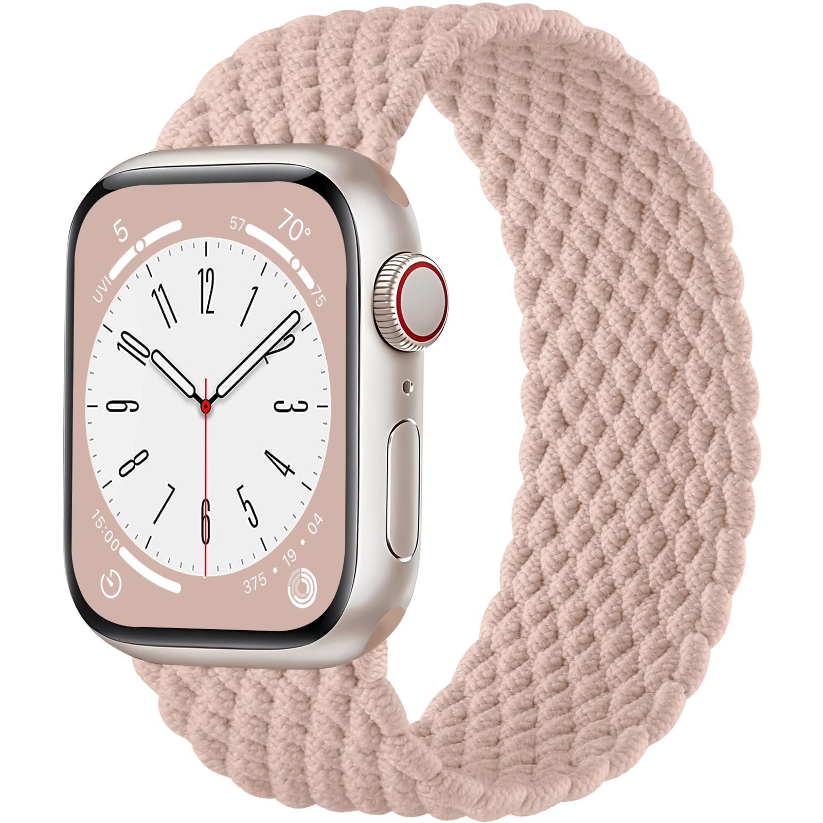 Braided Solo Loop Strap Compatible with Apple Watch 40mm 41mm 38mm - Adjustable Stretchy Elastic Sport Band for iWatch Series 9/8/7/6/5/4/3/2/1/SE/Ultra - Perfect for Gym, Running & Everyday Wear - Unisex Design for Men & Women
