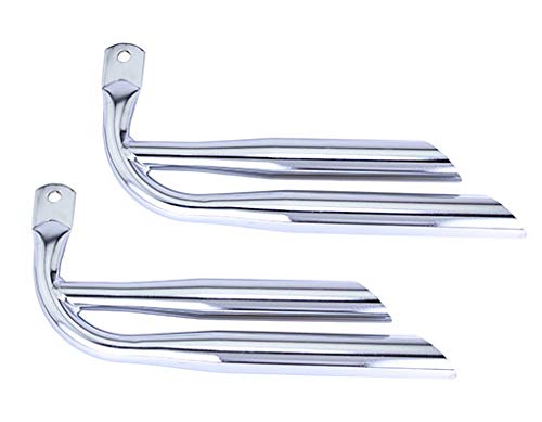 Chrome Double Lowrider Bike Muffler with O-Holes - Pair for Cruiser, BMX, Trike Bicycles | Premium Motorcycle Exhaust Accessories for Custom Bike Builds & Urban Riding