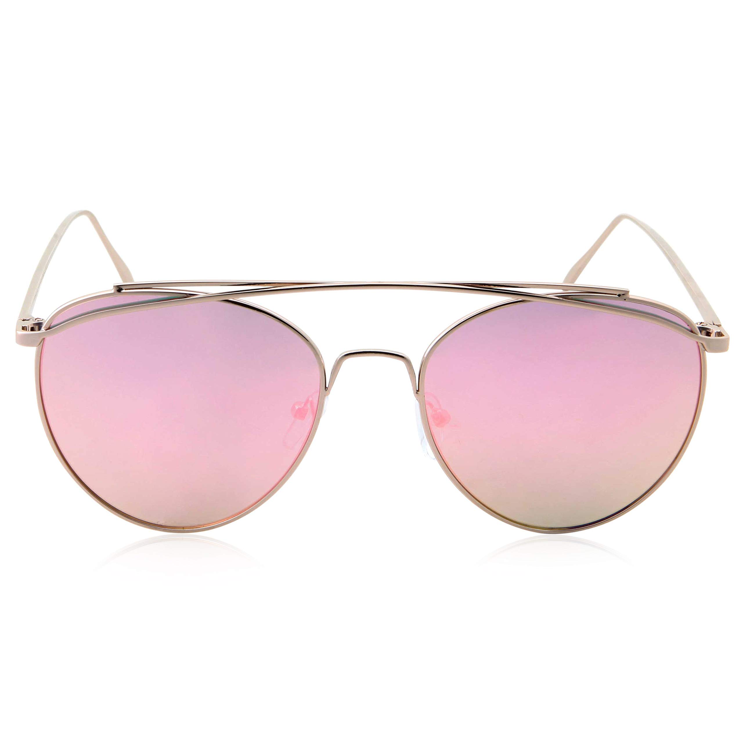 PUNCH Slim Round Flash Mirror Metal Sunglasses - Polarized UV Protection for Men & Women - Perfect for Driving, Beach, and Outdoor Activities