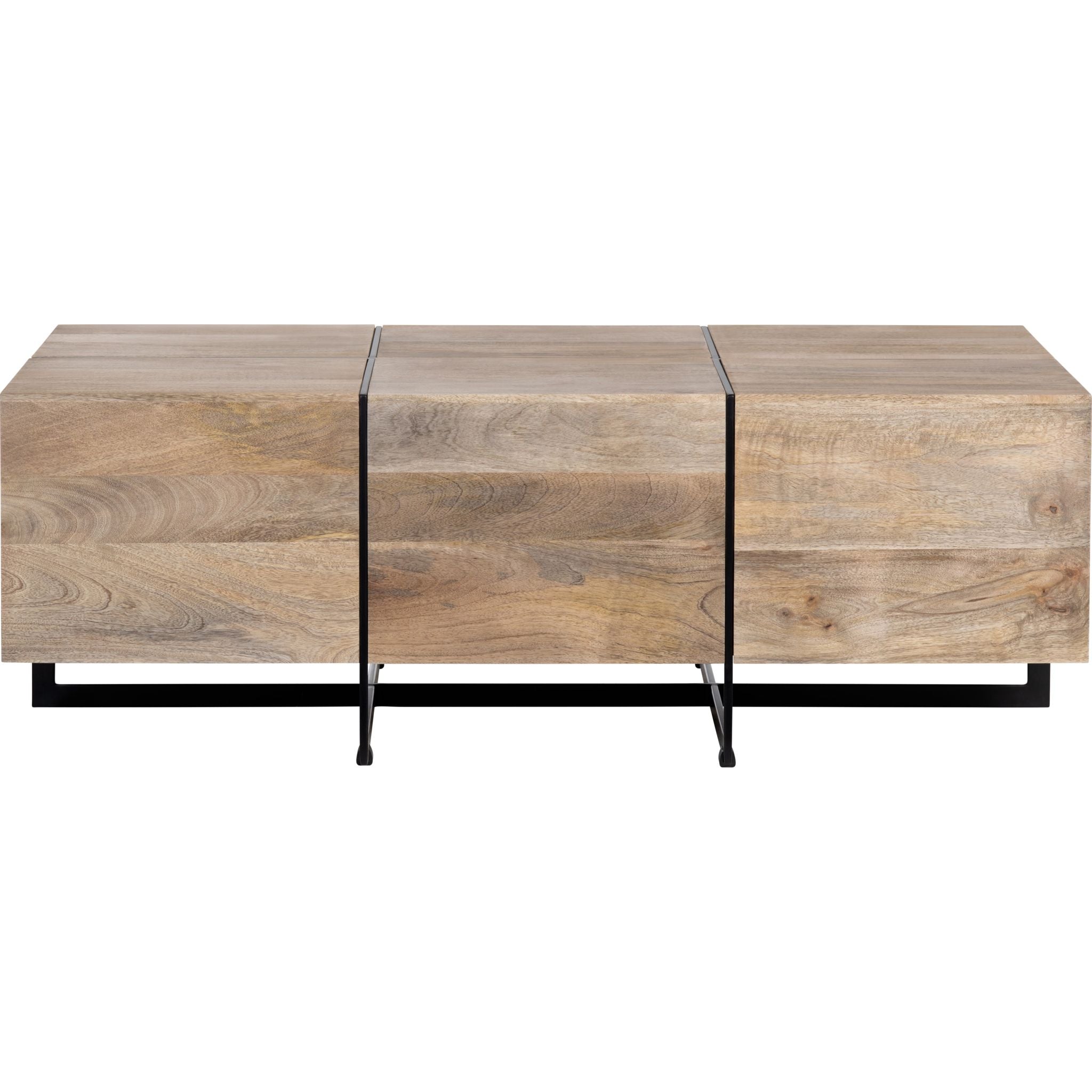 Modern Brennon Coffee Table - Solid Wood Brown Finish - Perfect for Living Room, Lounge & Office Decor