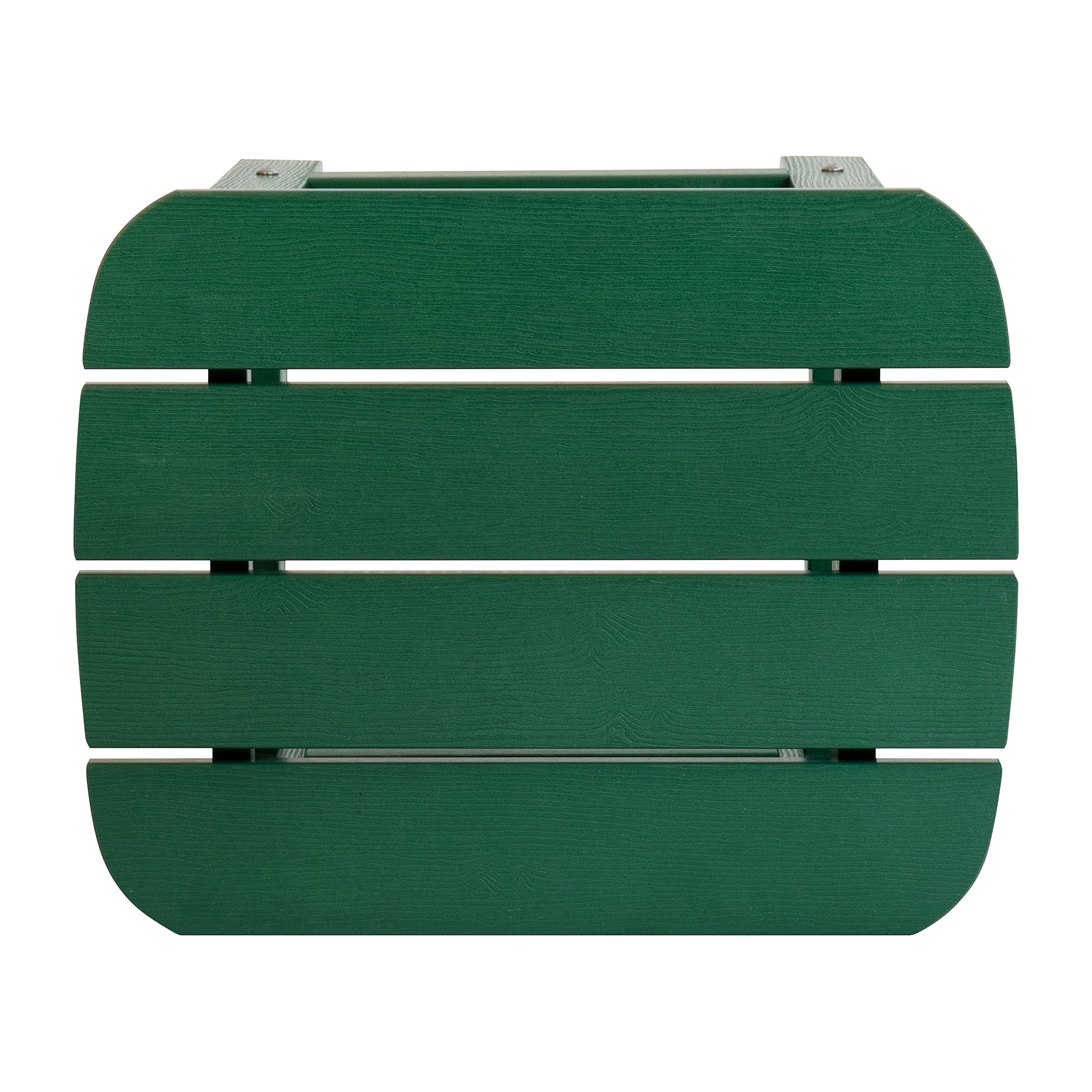 EMMA + OLIVER Green Adirondack Style Outdoor Furniture Set - Side Table with 2 Chairs for Patio, Garden & Poolside Relaxation