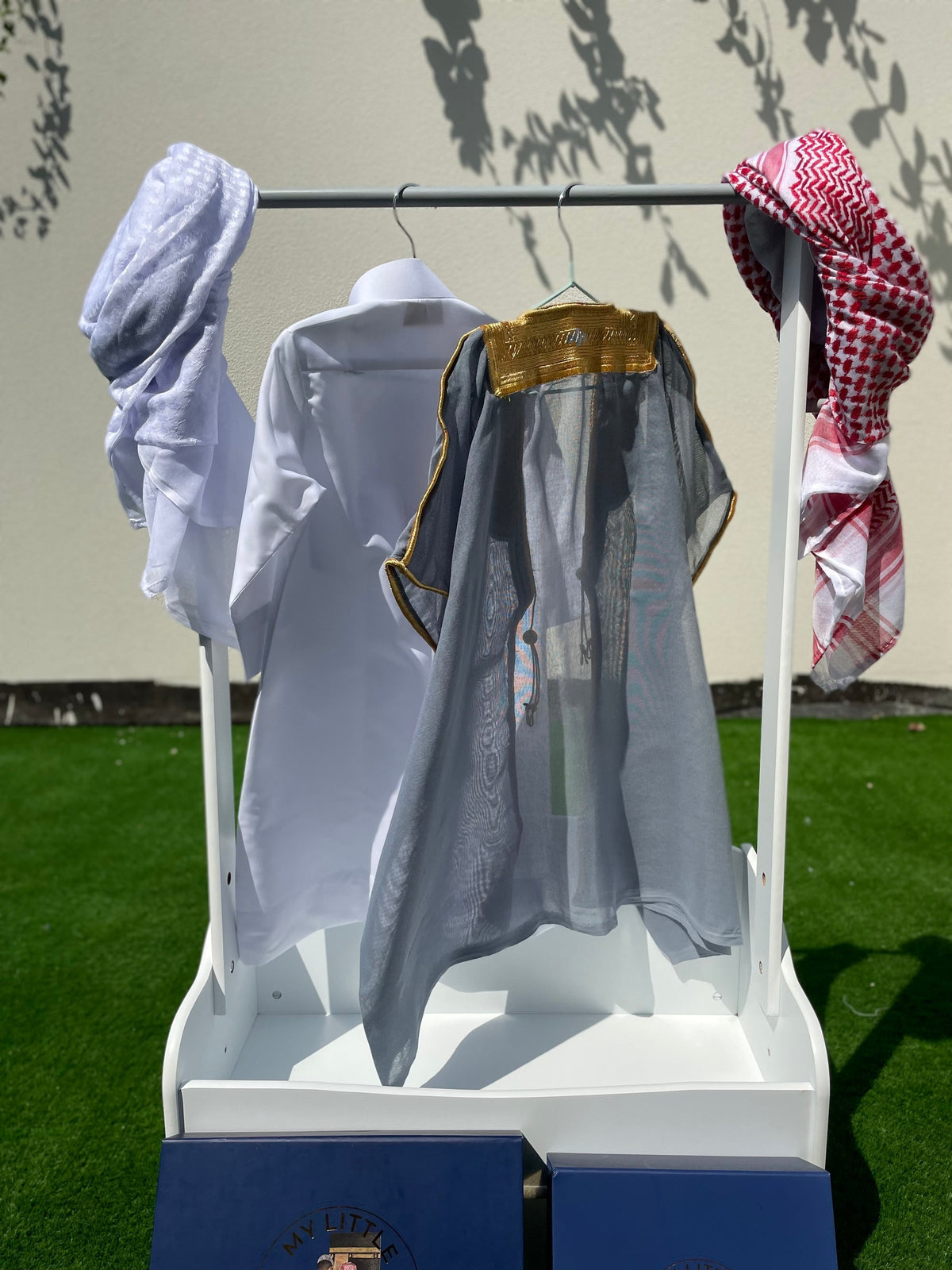 Premium Baby Boy Thobe Gift Set - Grey Bisht for 0-12 Months | 4-Piece Islamic Outfit for Newborns & Infants | Perfect for Eid, Aqiqah & Special Occasions
