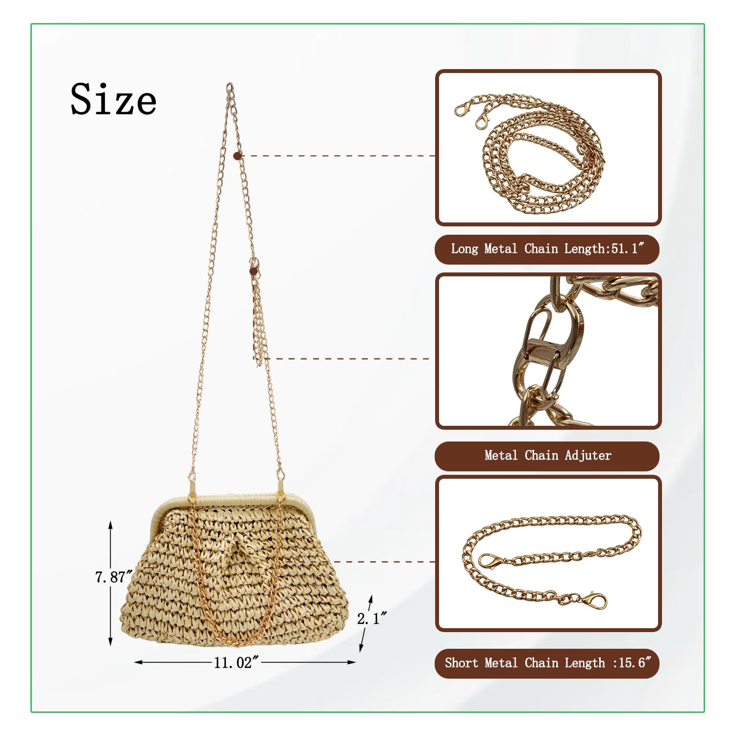 Women's Straw Clutch Purse - Woven Dumpling Crossbody Bag for Summer, Beach & Travel | Boho Chic Handbag for Casual Outings, Vacations & Outdoor Events