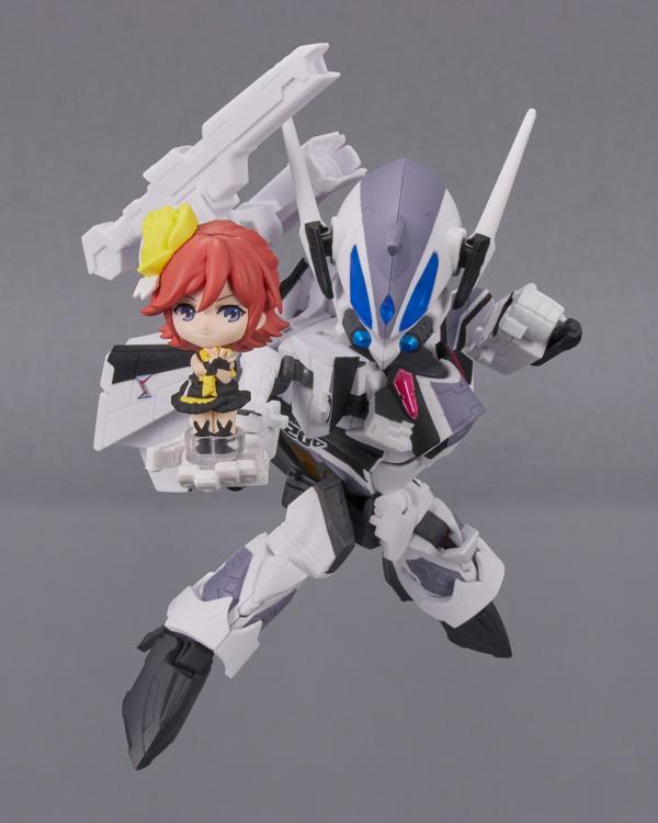 Bandai Tiny Session Macross Frontier VF-31F Siegfried & Kaname Buccaneer Action Figure Set - Messer Ihlefeld Ver. | Collectible Anime Model Kit for Display & Play | Perfect for Anime Fans & Model Enthusiasts
