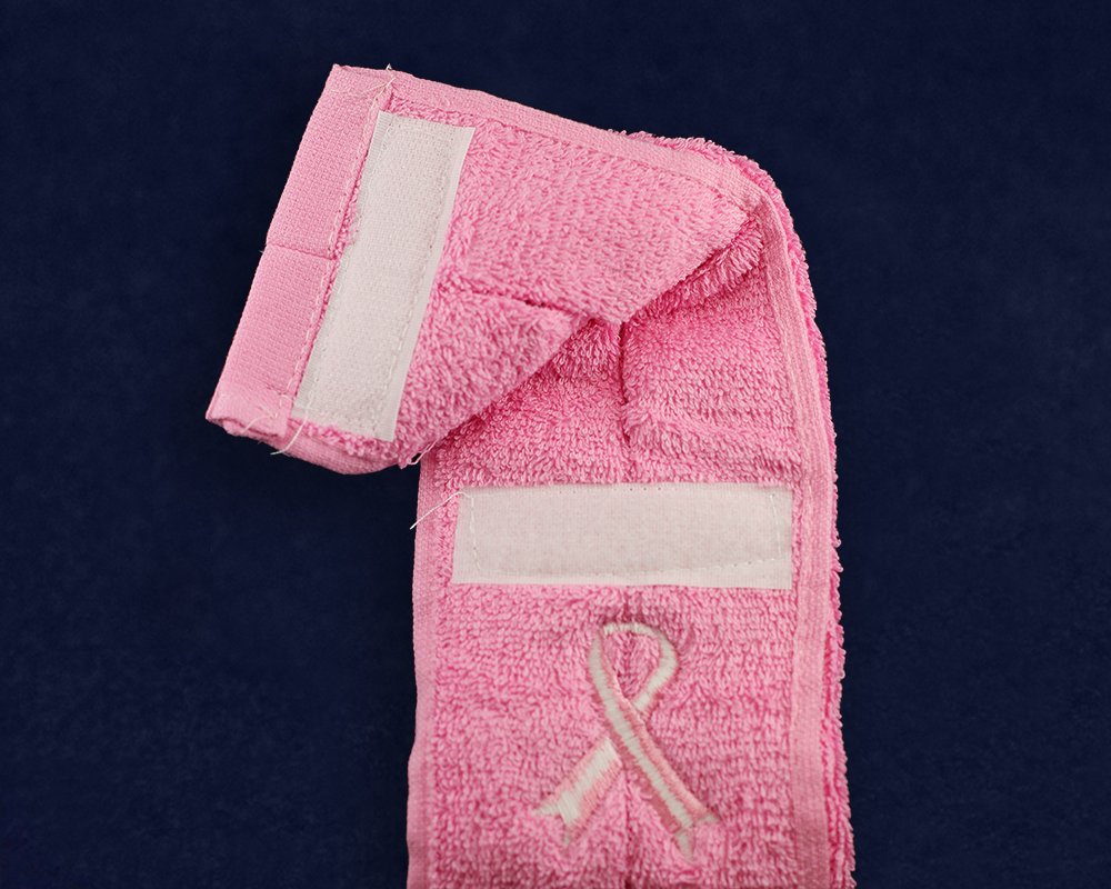 25 Pack Pink Ribbon Football Towels for Breast Cancer Awareness - Soft Sports Towels for Fundraising Events, Games & Gyms - Bulk Set of 25 Support Towels