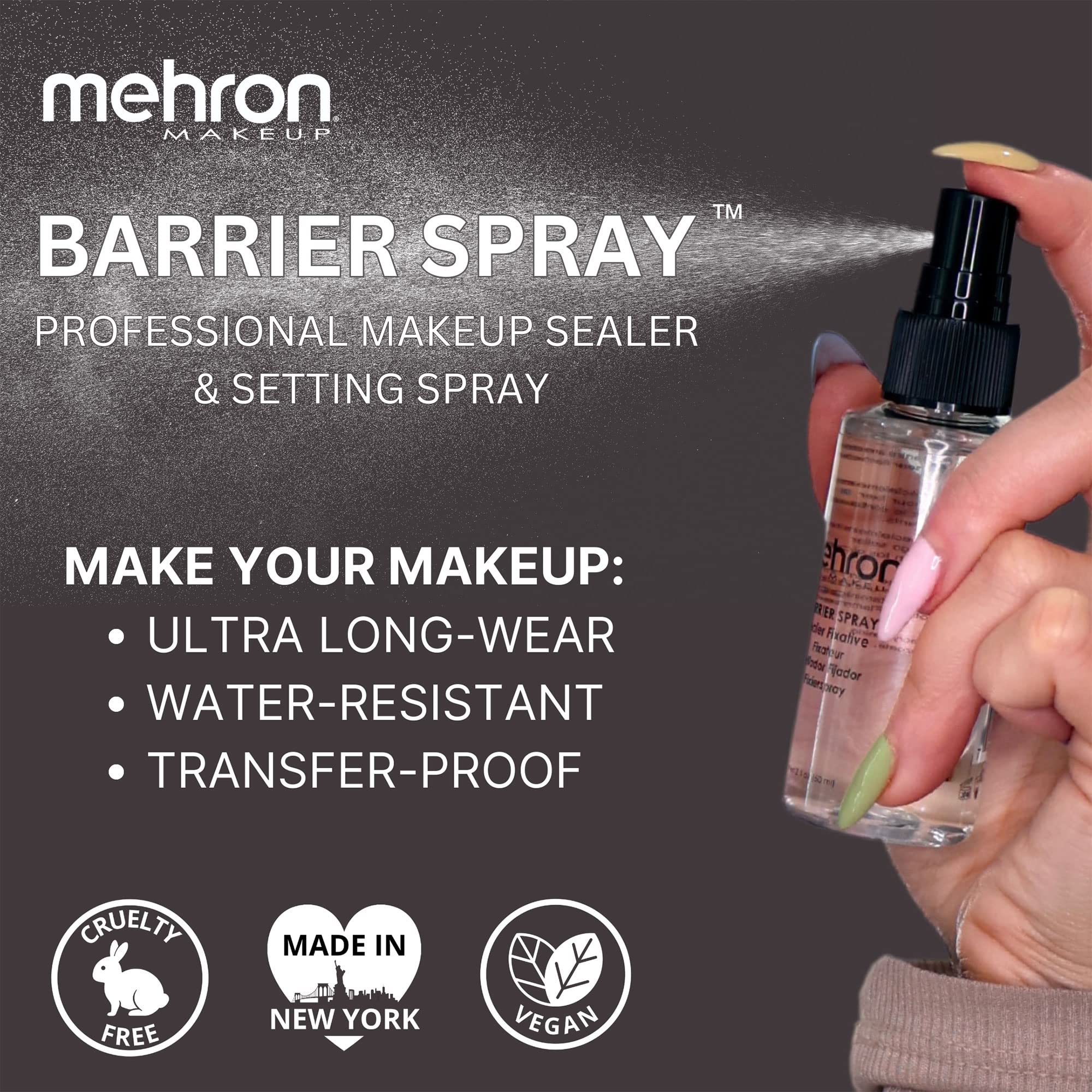 Mehron Makeup Setting Spray 9oz - Long Lasting for Face & Stage