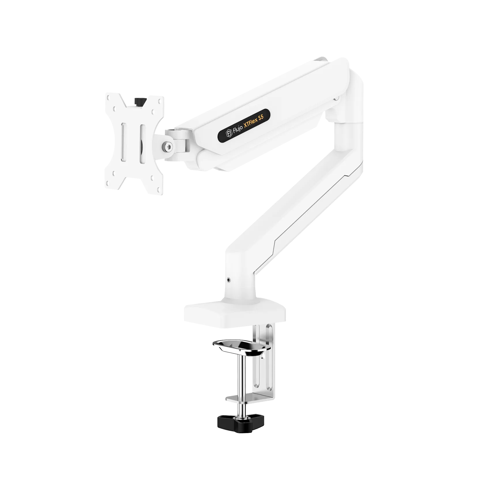 XTFlex S5 Single Monitor Arm - Adjustable VESA Mount for 13-32 inch Screens - Ergonomic Desk Clamp for Home Office & Gaming Setup