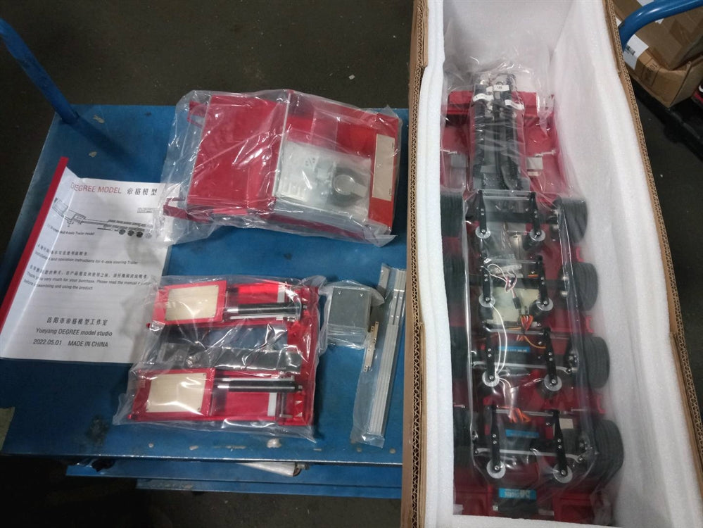 Used 1/14 Scale TAMIYA RC Tractor Truck Heavy Duty 4-Axle Metal Steering Trailer 997 - Perfect for RC Construction Simulation & Truck Hauling Scenes