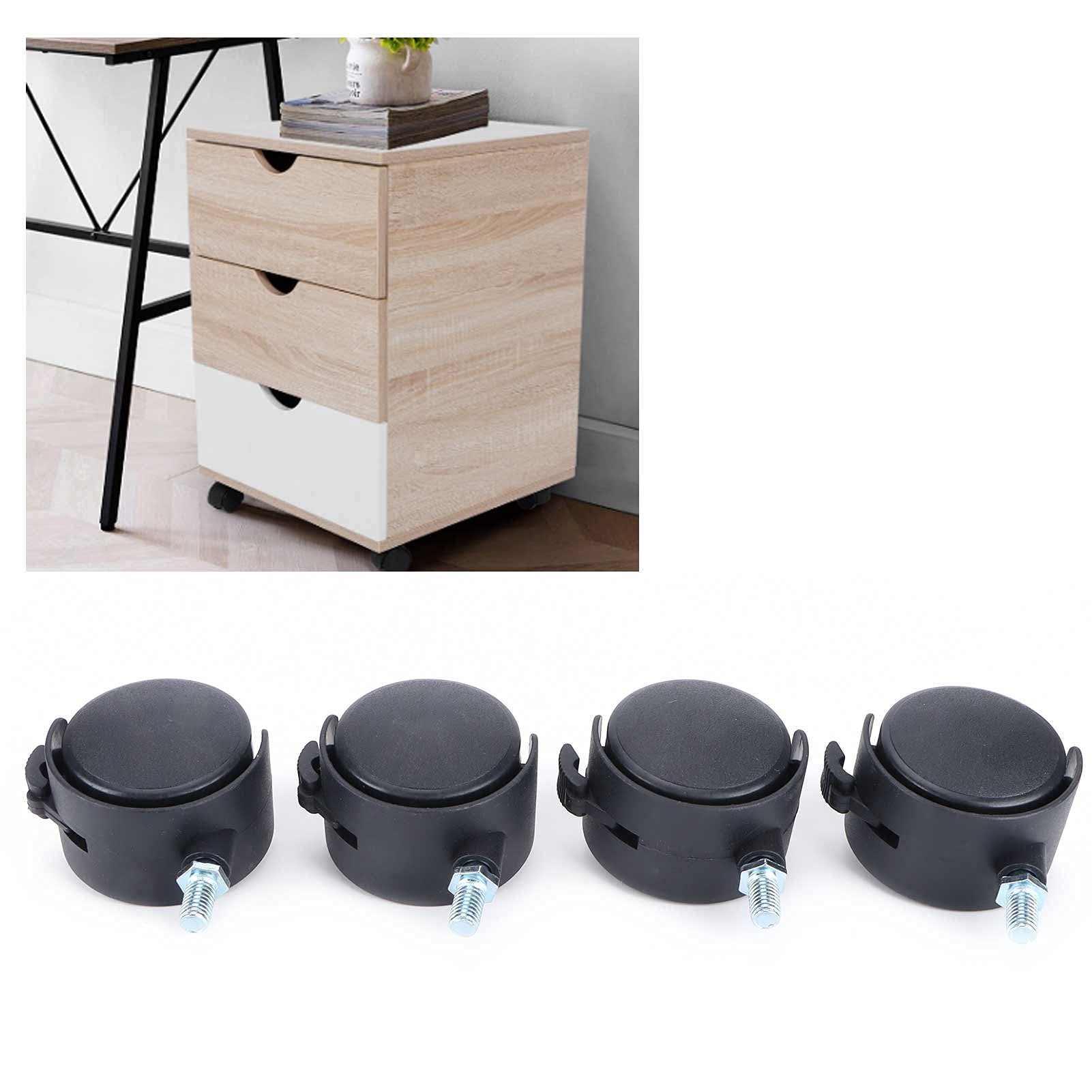 4PCS Heavy Duty Furniture Casters with Brake - Silent Swivel Caster Wheels for Office Chairs, Bookshelves, Storage Cabinets & Baby Cribs - Perfect for Home, Office & Nursery Furniture Mobility